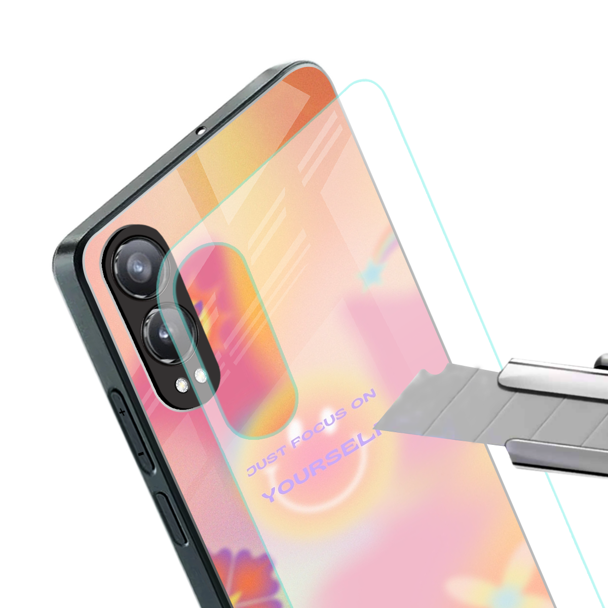 focus on yourself back phone cover | glass case for oneplus nord ce 4 lite