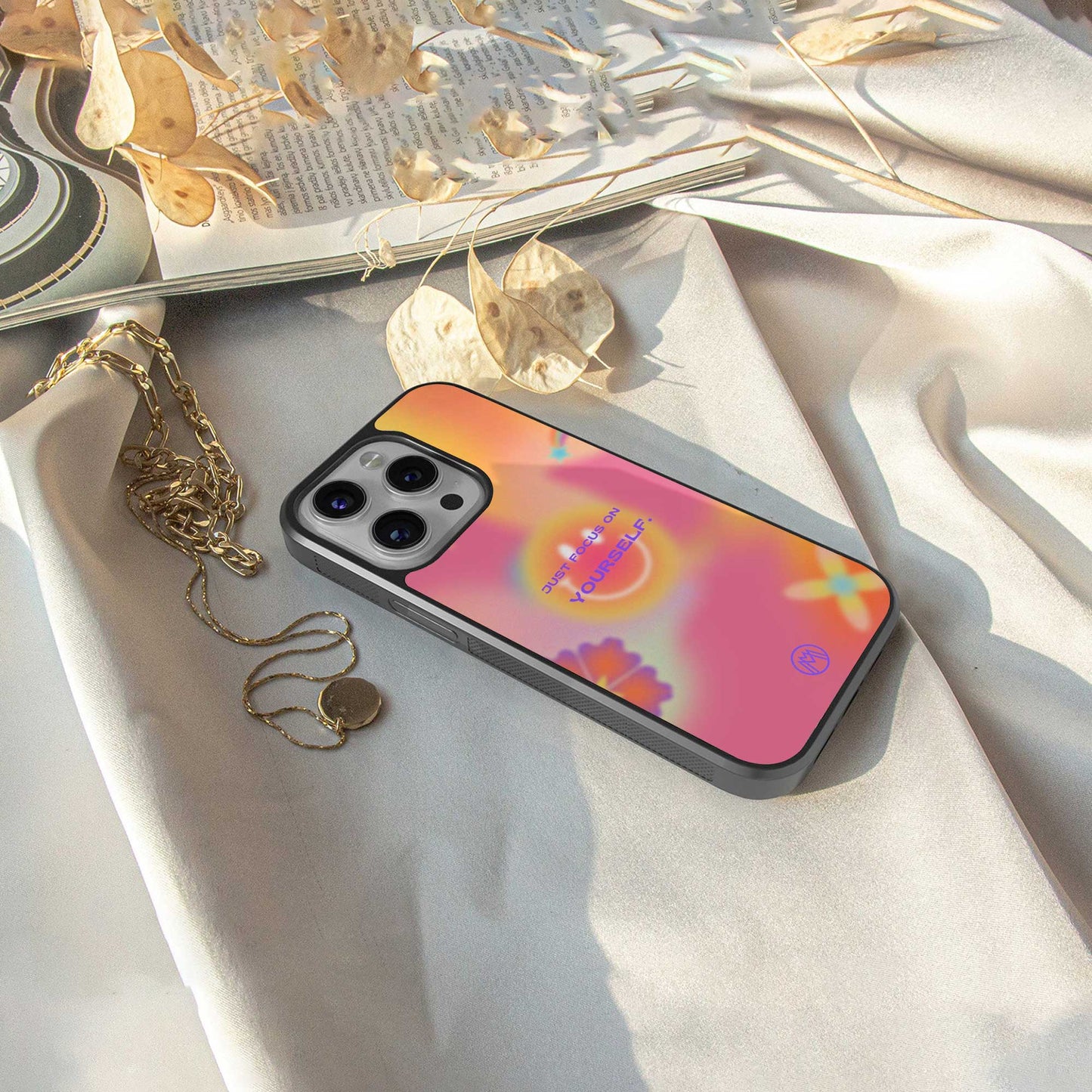 focus on yourself back phone cover | glass case for samsung galaxy s25 plus