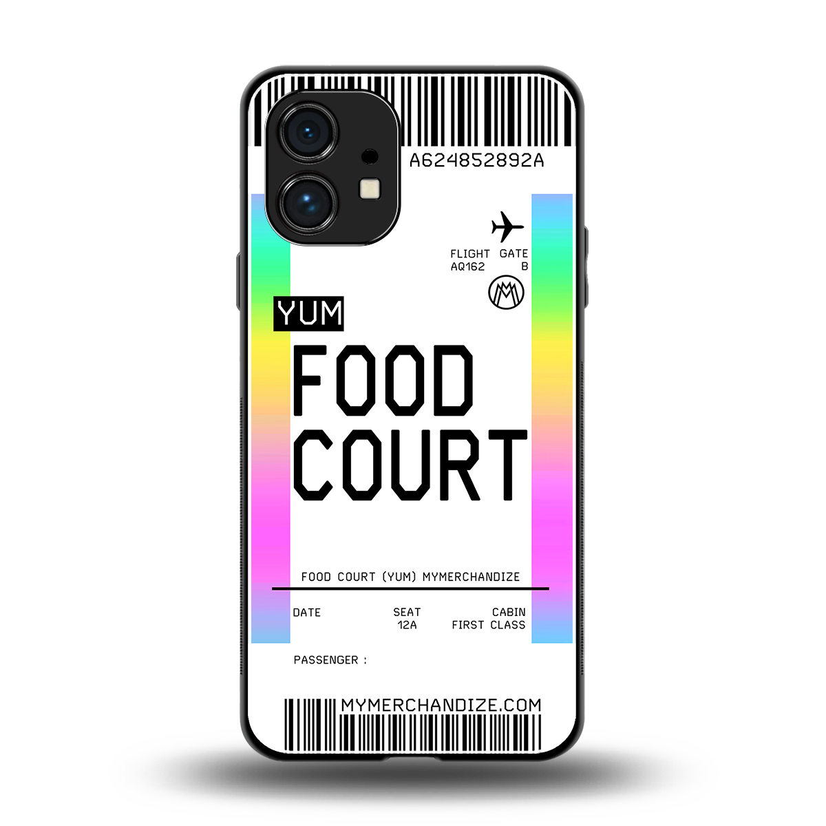 food court boarding pass ticket back phone cover | glass case for nothing phone 1