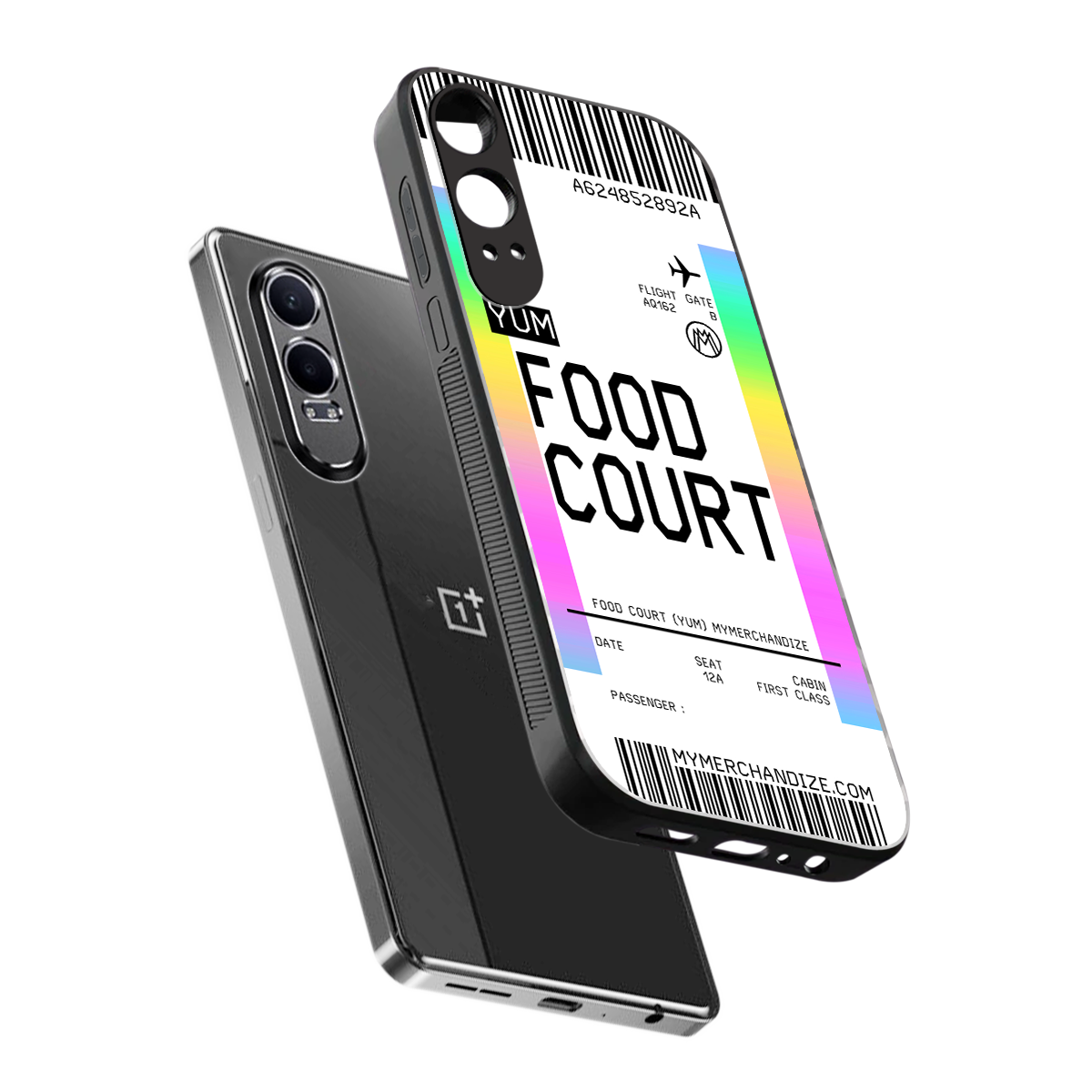 food court boarding pass ticket back phone cover | glass case for oneplus nord ce 4 lite