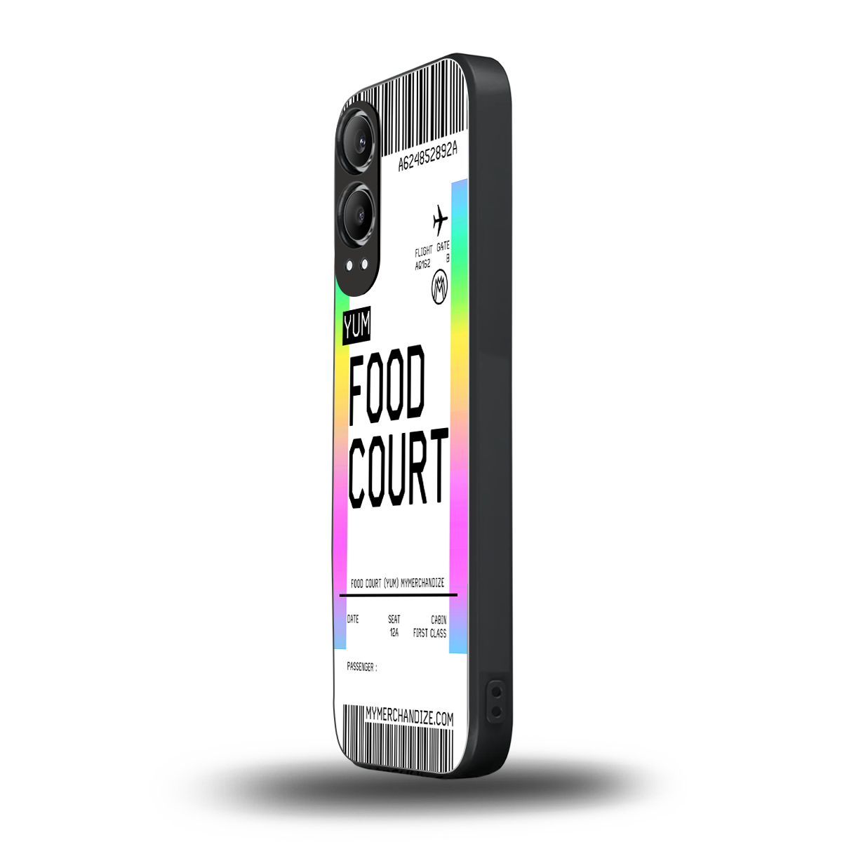 food court boarding pass ticket back phone cover | glass case for oneplus nord ce 4 lite