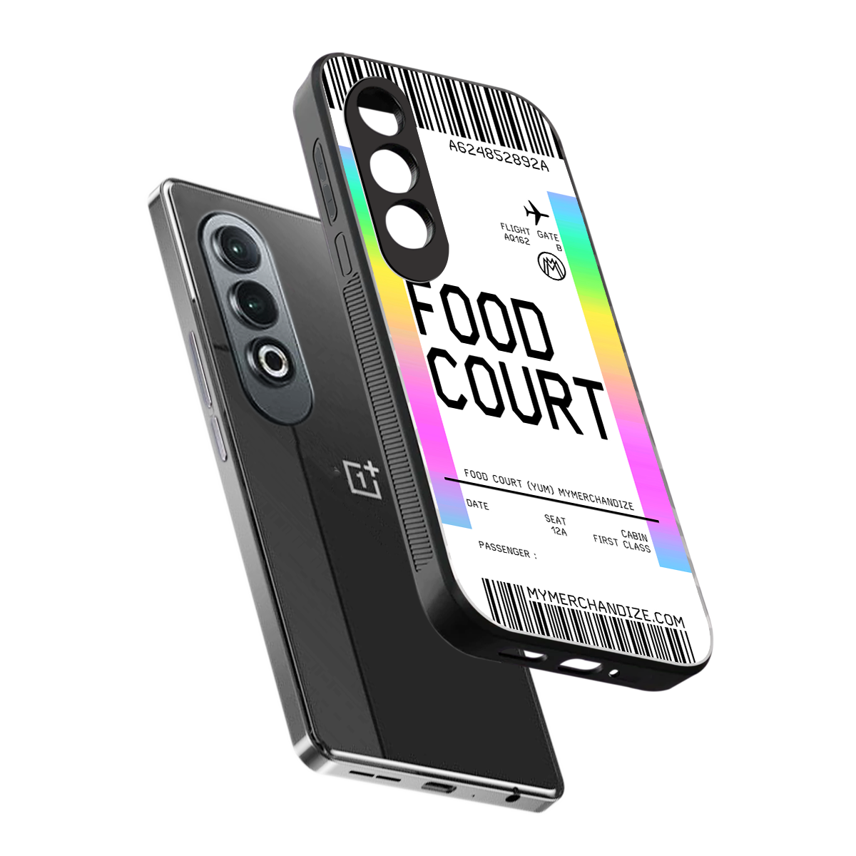 food court boarding pass ticket back phone cover | glass case for oneplus nord ce 4