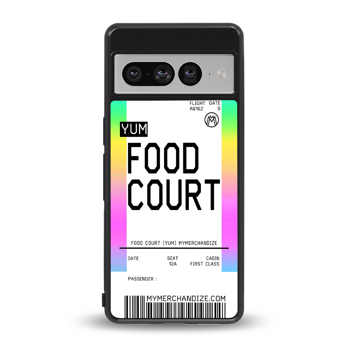 food court boarding pass ticket back phone cover | glass case for google pixel 7 pro
