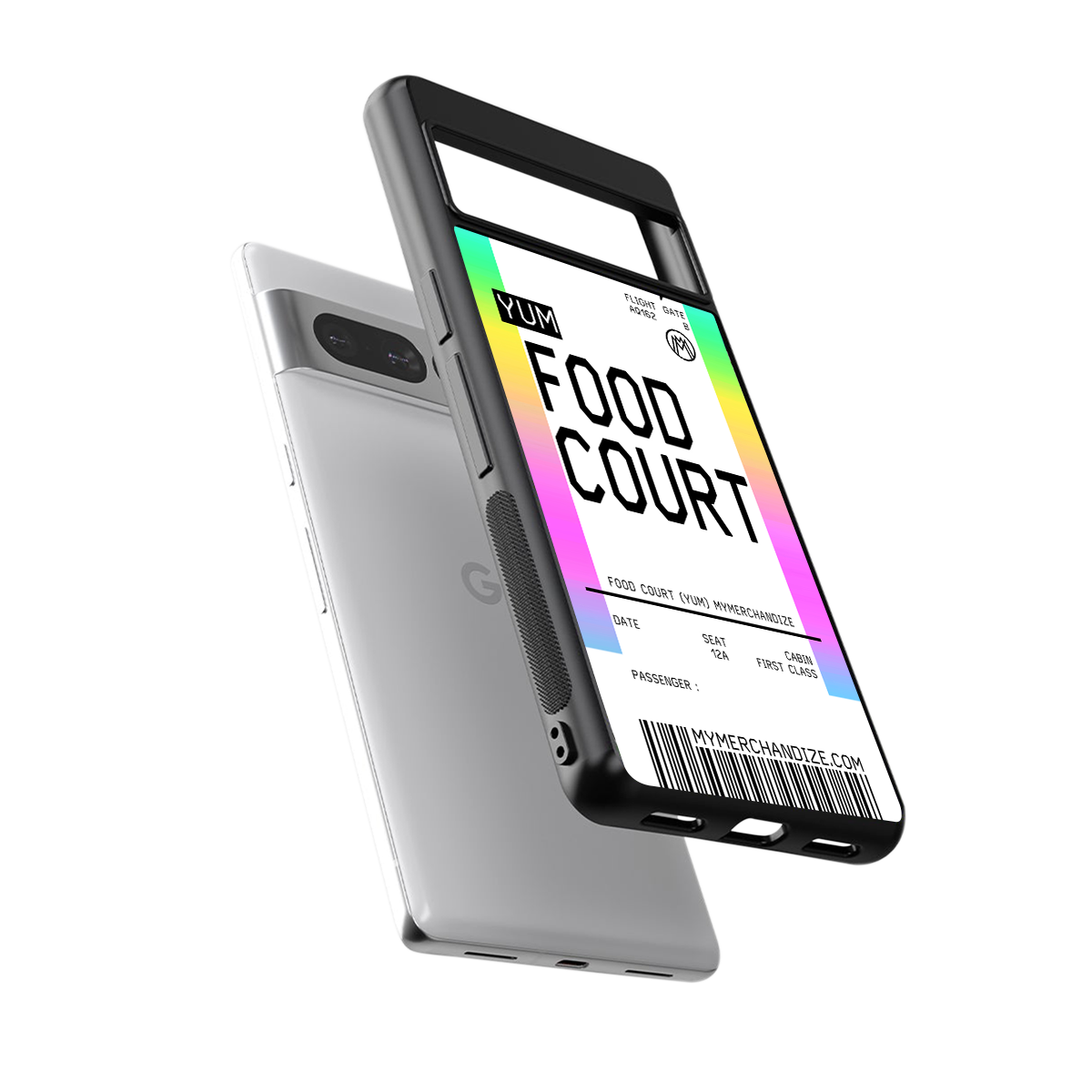 food court boarding pass ticket back phone cover | glass case for google pixel 7 pro