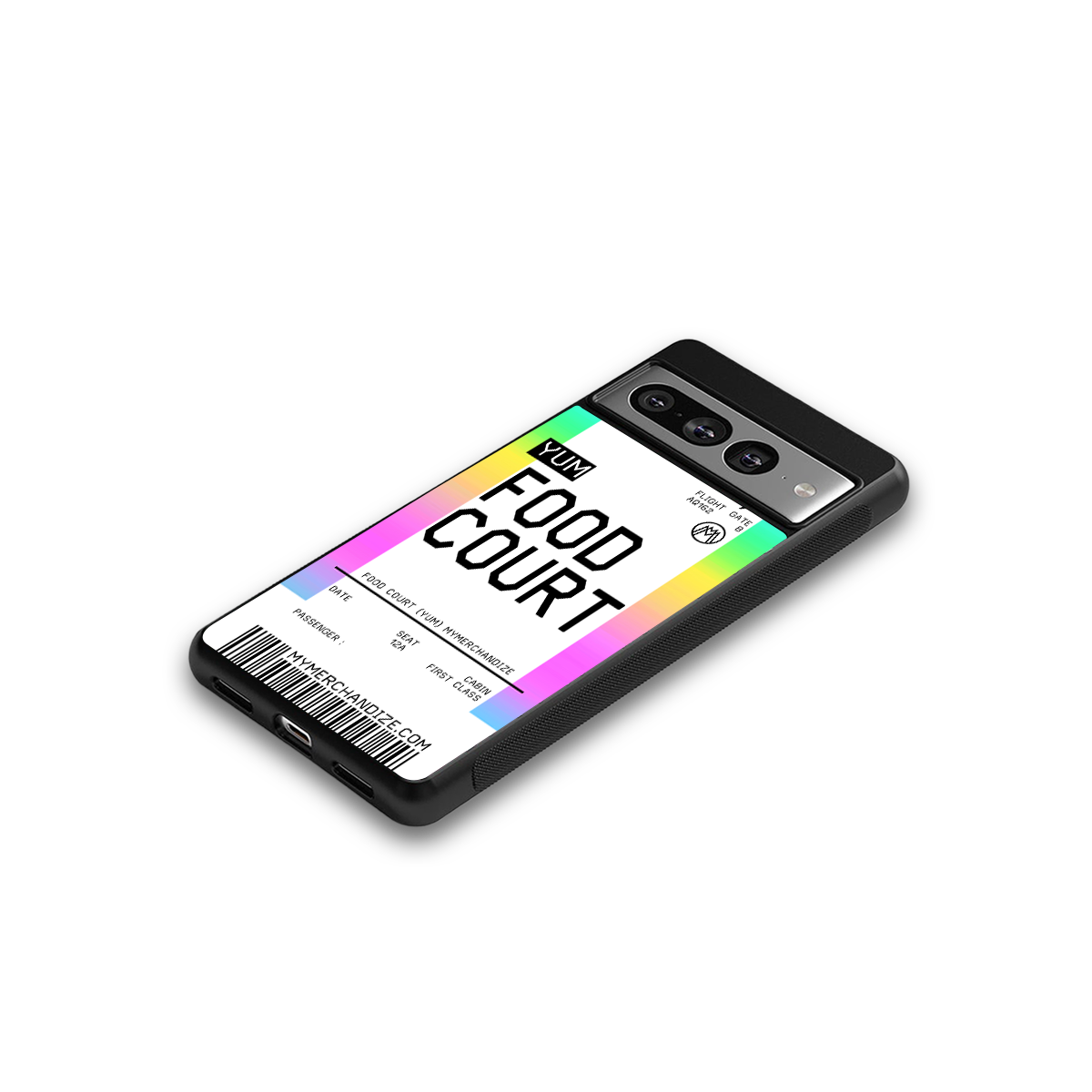 food court boarding pass ticket back phone cover | glass case for google pixel 7 pro