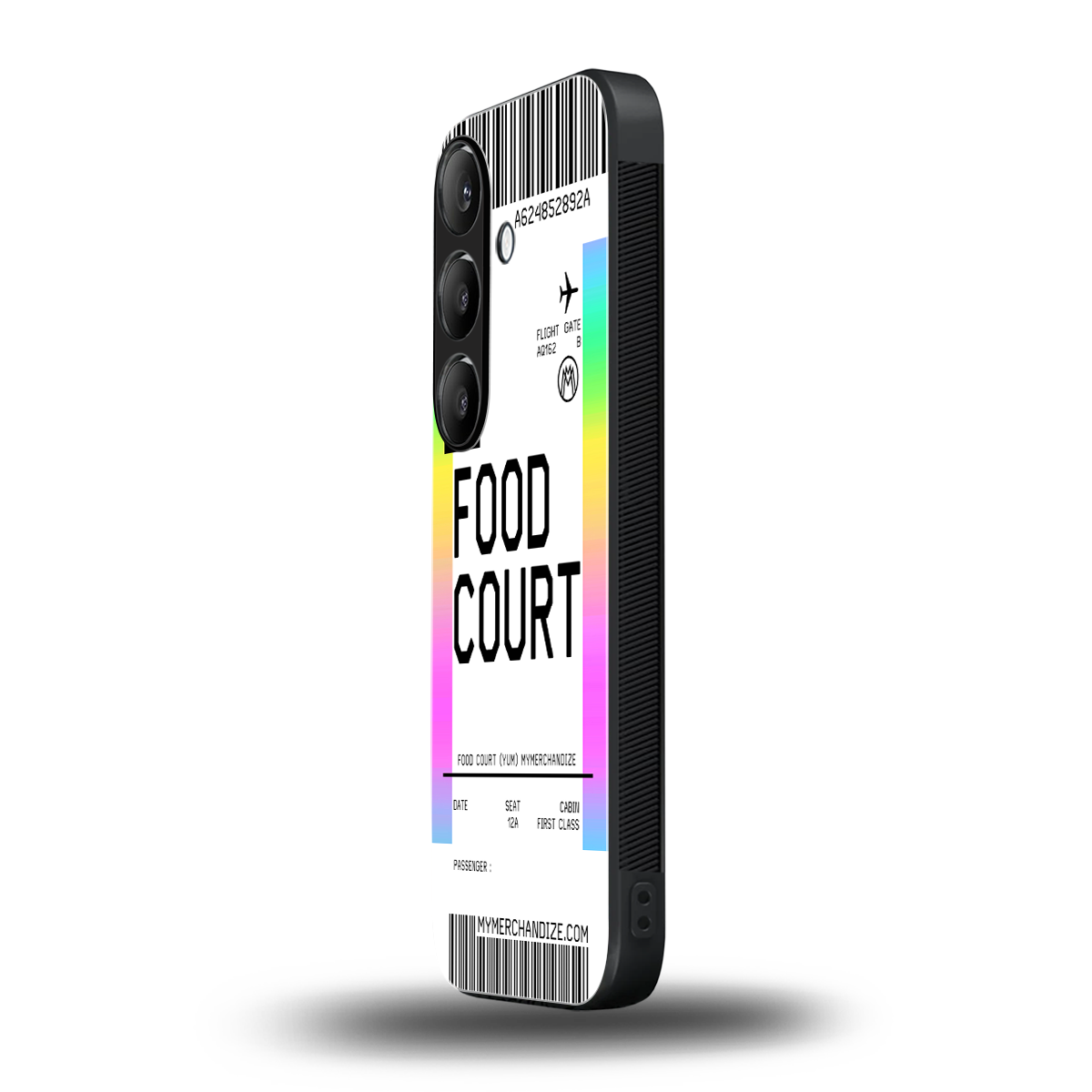 food court boarding pass ticket back phone cover | glass case for samsung galaxy s24 fe