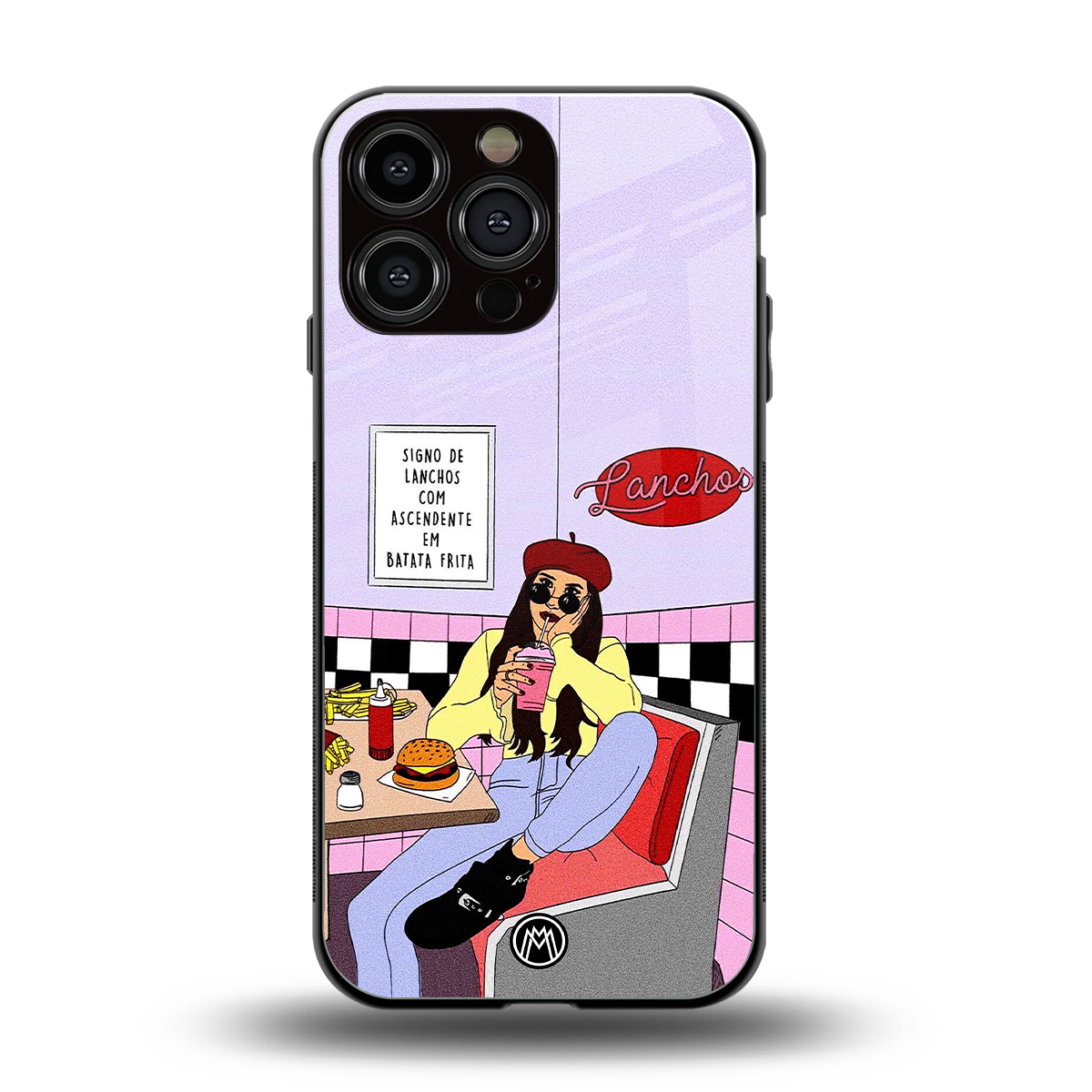 foodie diner back phone cover | glass case for iphone 14 pro max
