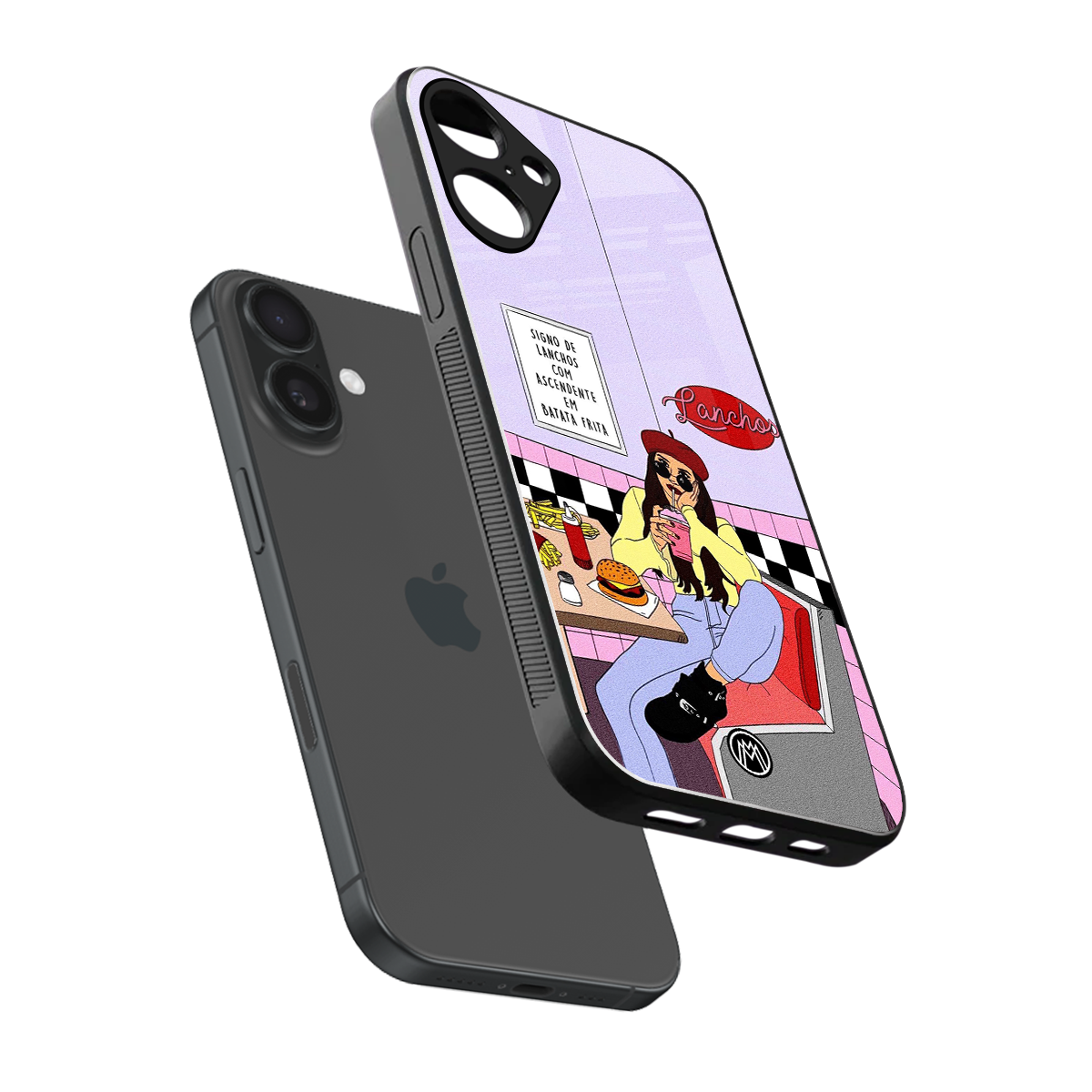 foodie diner back phone cover | glass case for iphone 16 plus