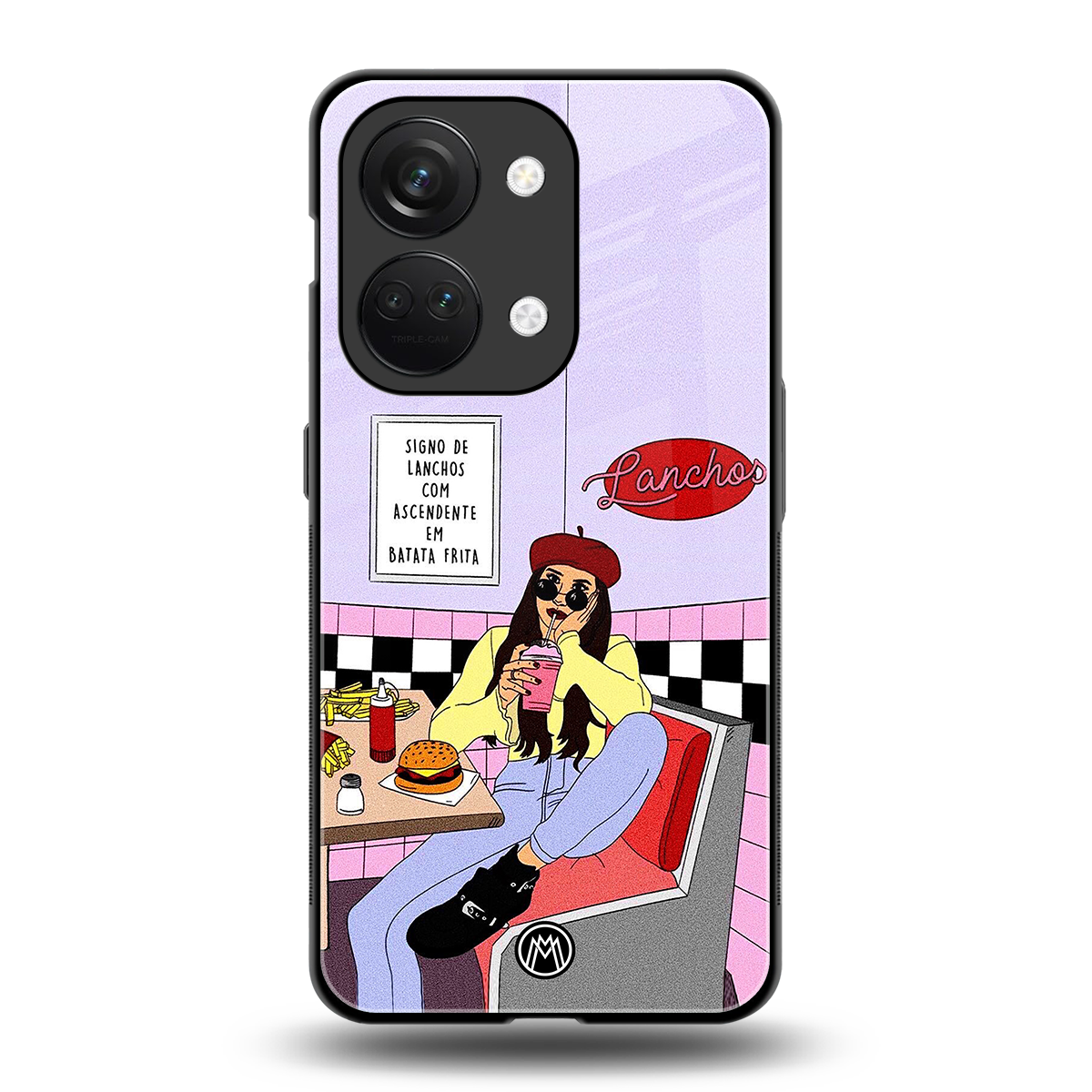 foodie diner back phone cover | glass case for oneplus nord 3