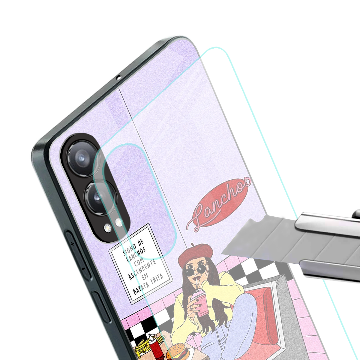 foodie diner back phone cover | glass case for oneplus nord ce 4 lite