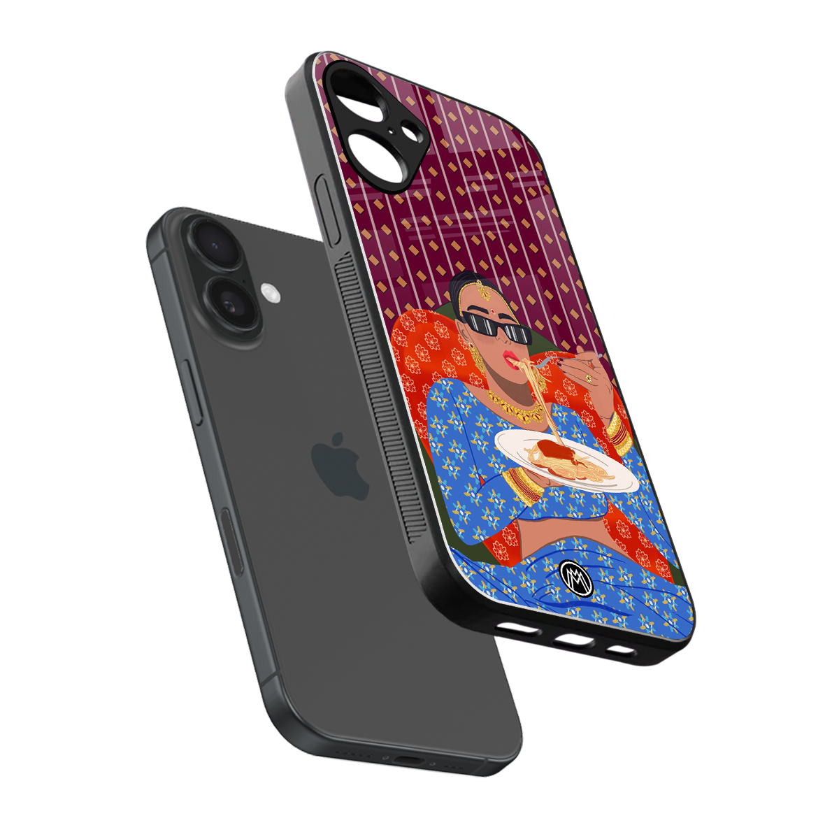 foodie queen back phone cover | glass case for iphone 16 plus