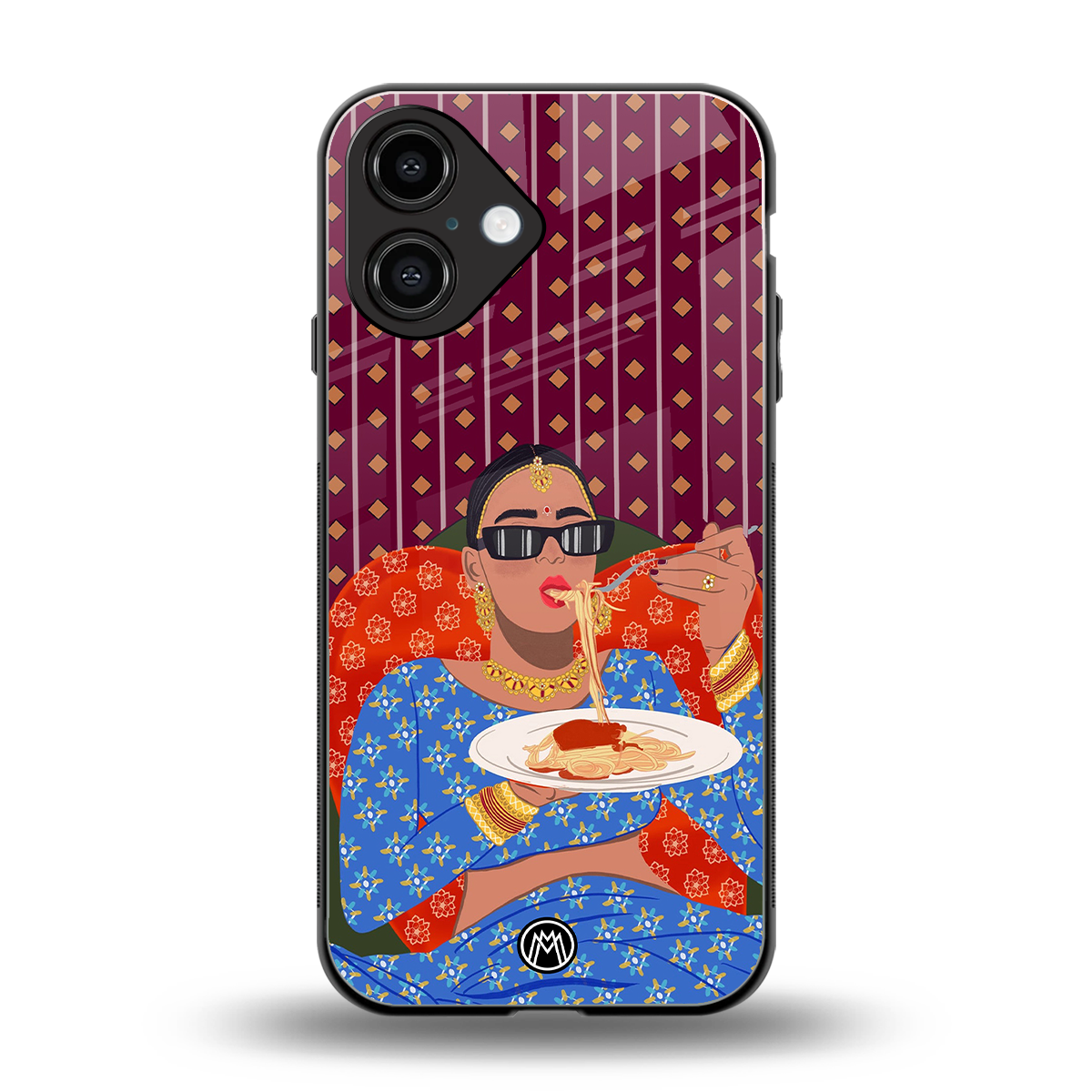 foodie queen back phone cover | glass case for iphone 16