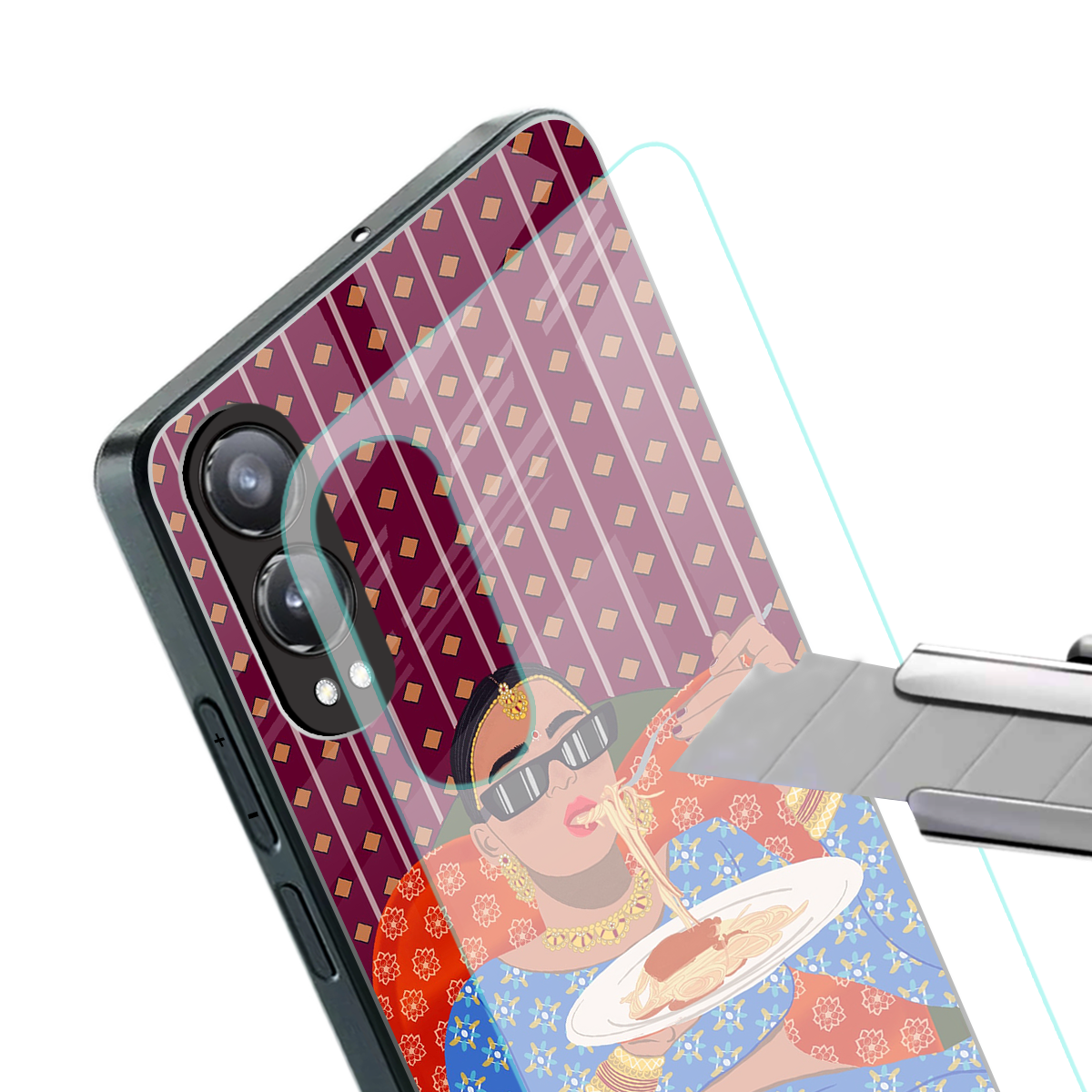foodie queen back phone cover | glass case for oneplus nord ce 4 lite