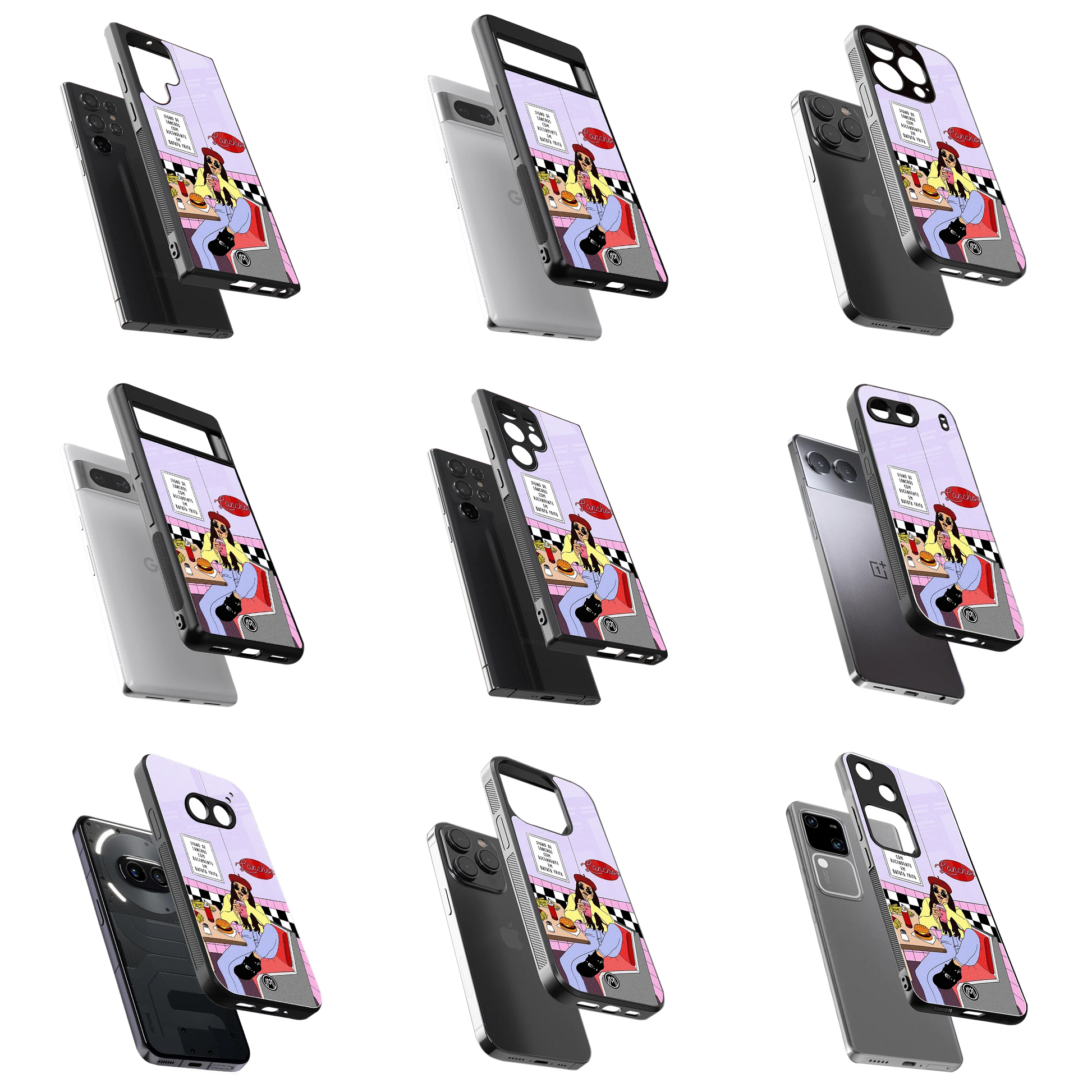 Durable Glass Back Mobile Case for iPhone, Samsung, OnePlus, Google Pixel, Redmi, Vivo, Oppo