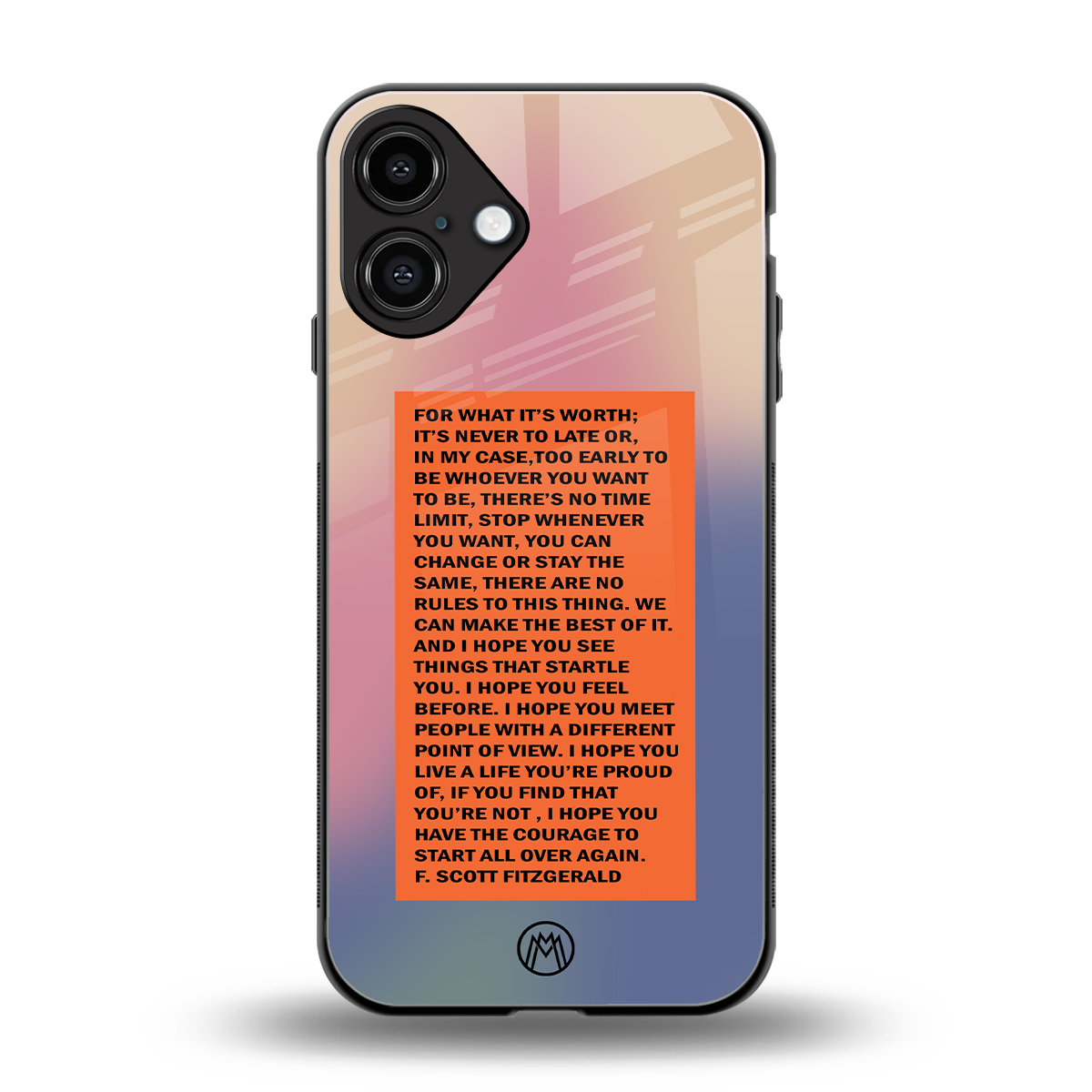 for what it's worth back phone cover | glass case for iphone 16 plus
