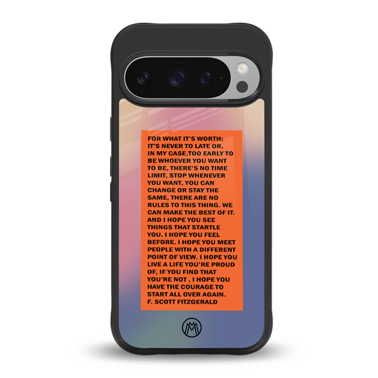 for what it's worth back phone cover | glass case for google pixel 9 pro