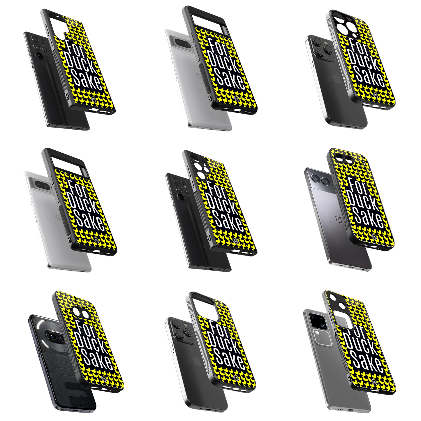 Durable Glass Back Mobile Case for iPhone, Samsung, OnePlus, Google Pixel, Redmi, Vivo, Oppo