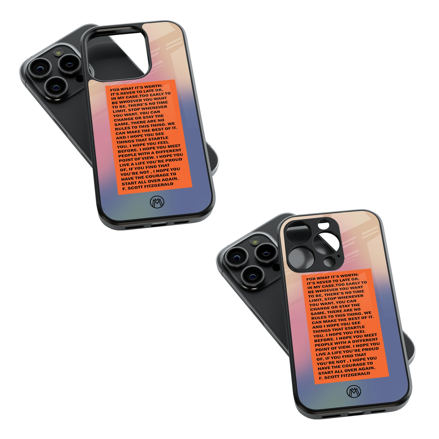 Trendy Glass Back Mobile Case for iPhone, Samsung, Redmi, OnePlus, Google Pixel, Motorola