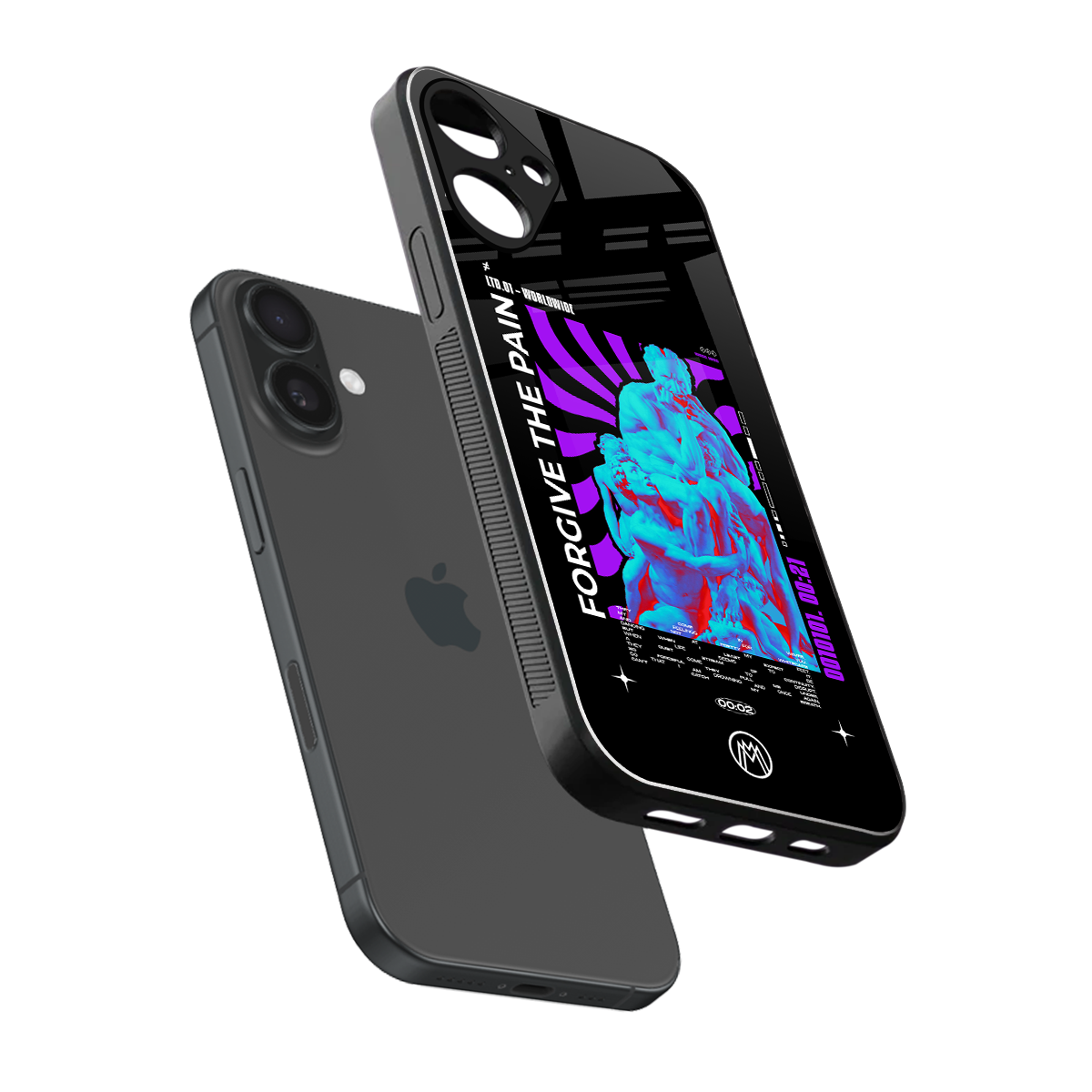 forgive the pain back phone cover | glass case for iphone 16 plus