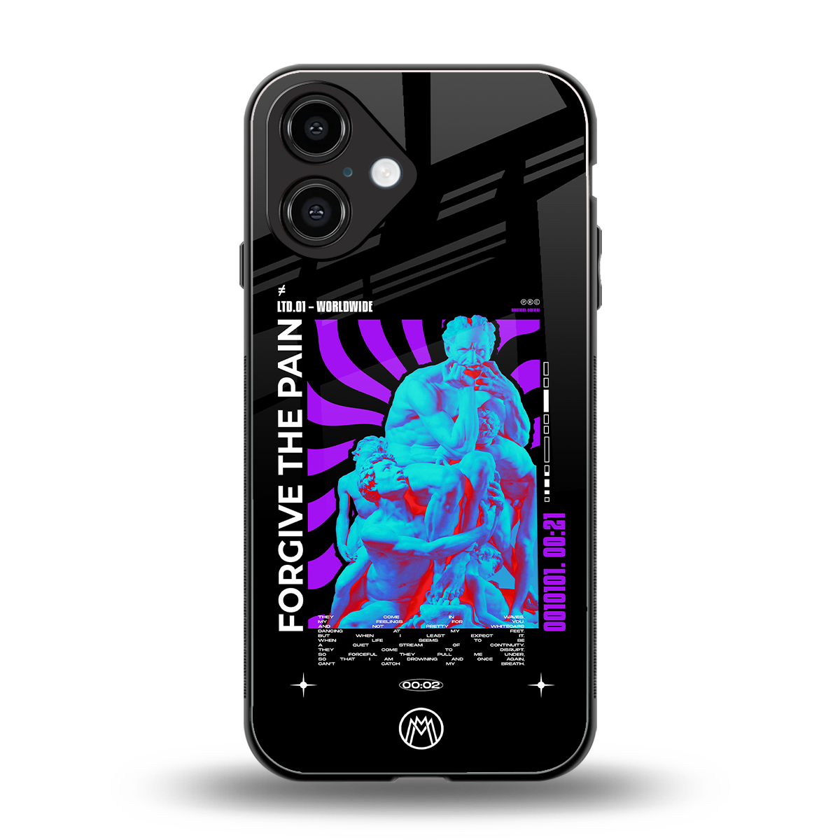 forgive the pain back phone cover | glass case for iphone 16
