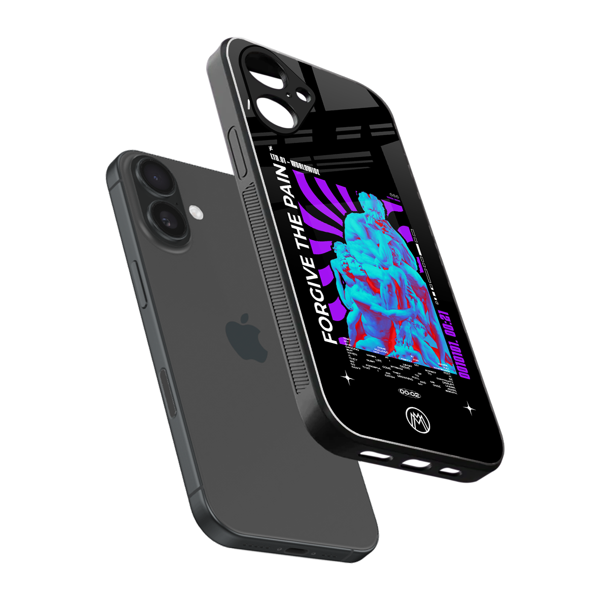 forgive the pain back phone cover | glass case for iphone 16
