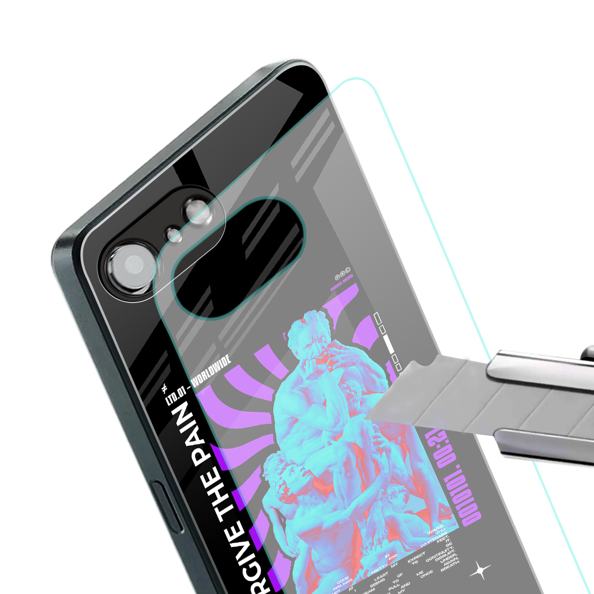 forgive the pain back phone cover | glass case for iphone 16e