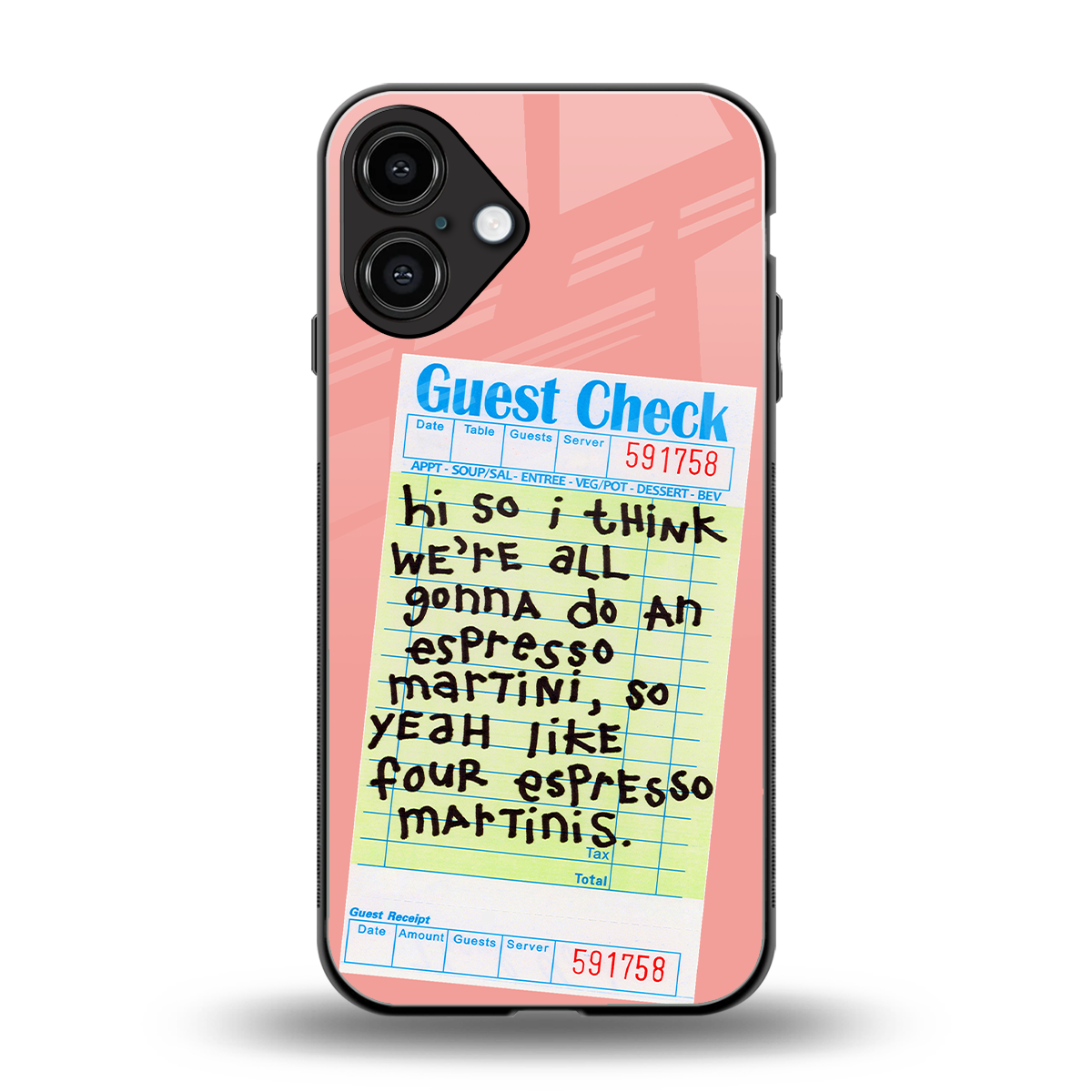 four espresso martinis back phone cover | glass case for iphone 16 plus