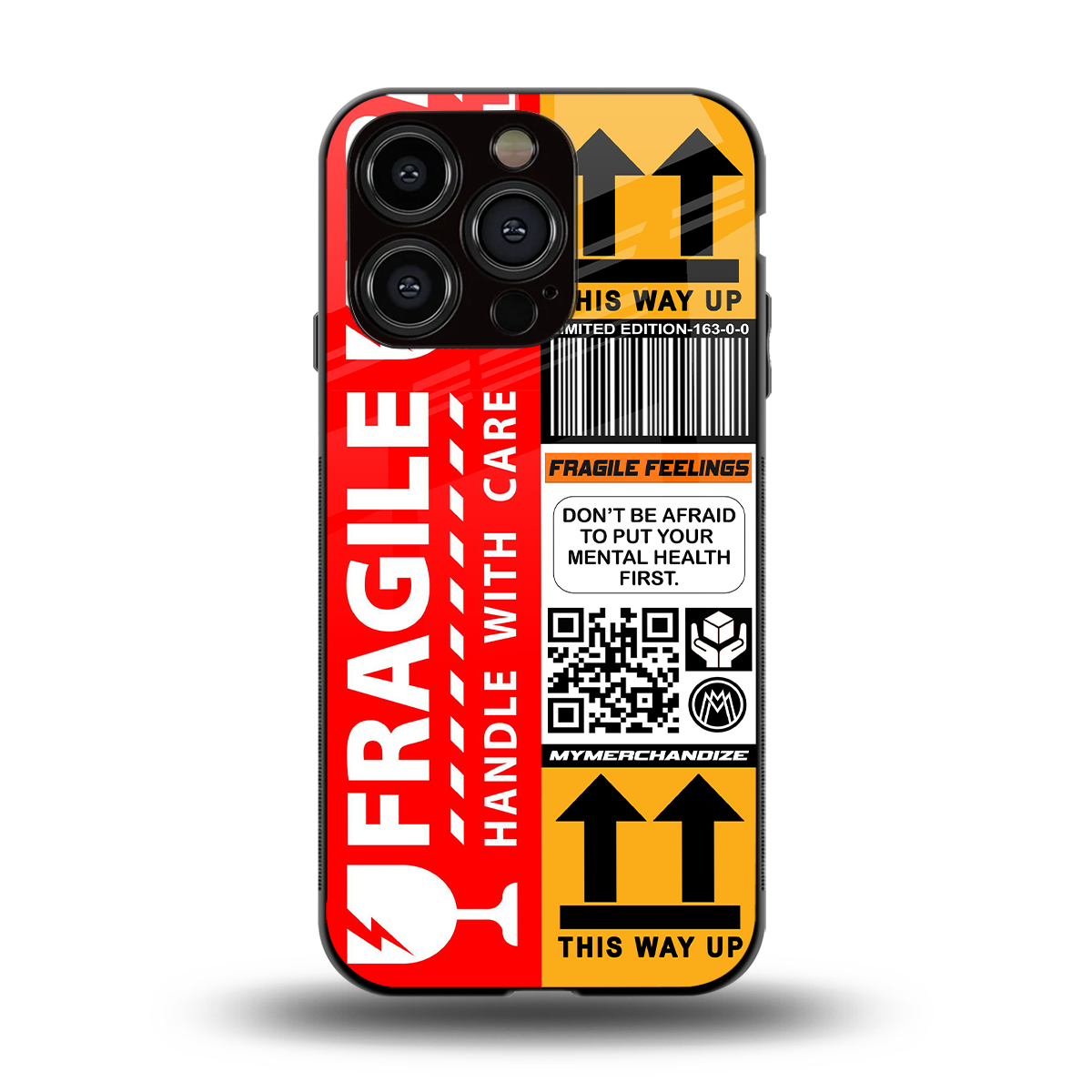 fragile feelings back phone cover | glass case for iphone 14 pro