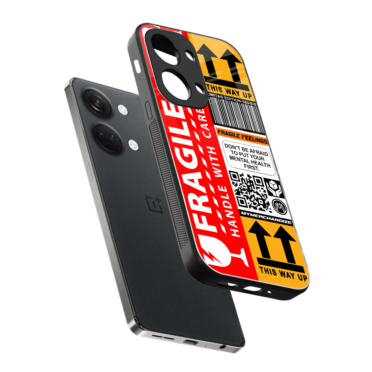 fragile feelings back phone cover | glass case for oneplus nord 3