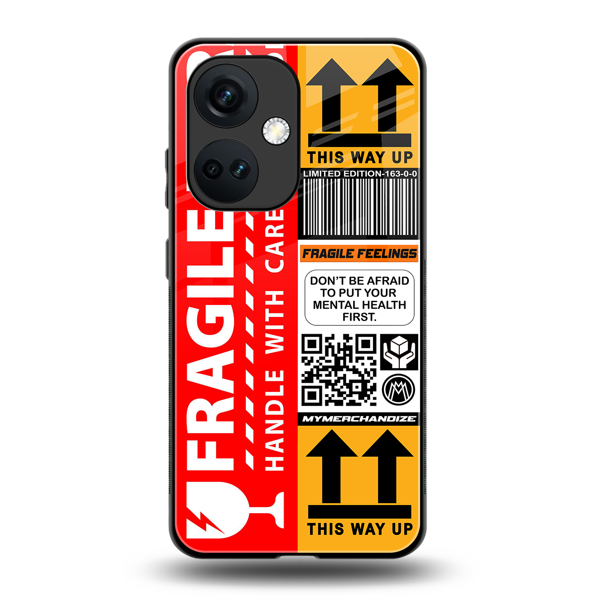 fragile feelings back phone cover | glass case for oneplus nord ce 3