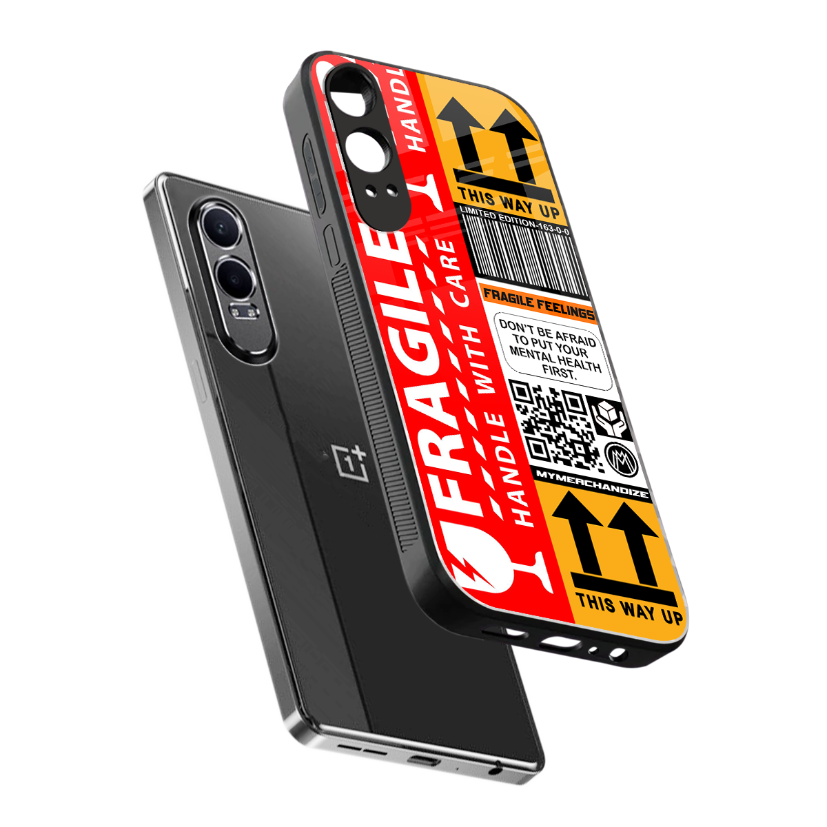 fragile feelings back phone cover | glass case for oneplus nord ce 4 lite