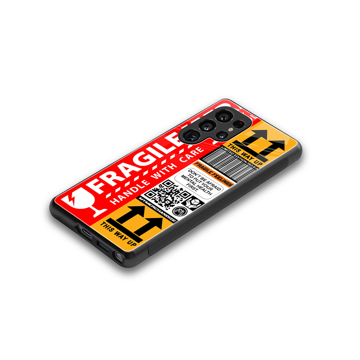 fragile feelings back phone cover | glass case for samsung galaxy s25 ultra