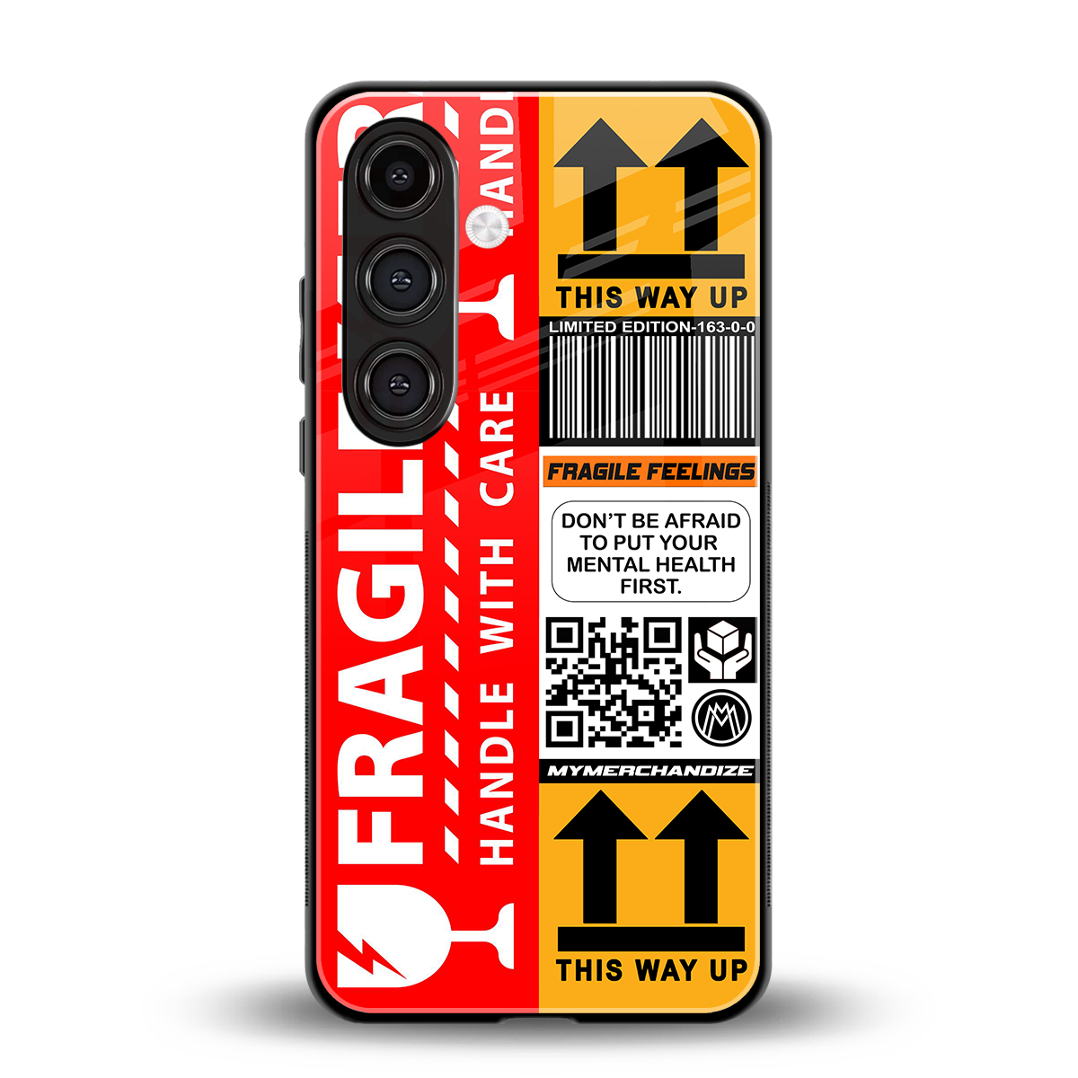 fragile feelings back phone cover | glass case for samsung galaxy s25