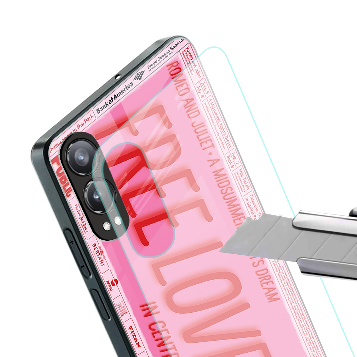 free love back phone cover | glass case for oneplus nord ce 4 lite