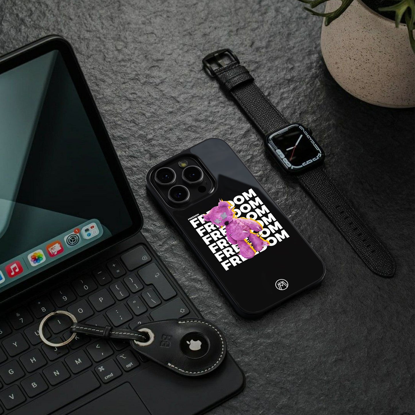 freefall back phone cover | glass case for iphone 16 pro max