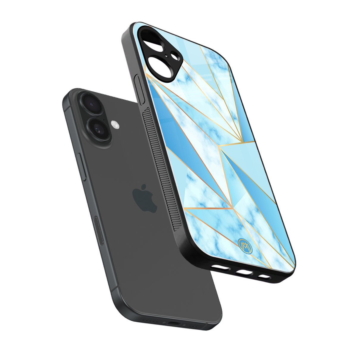 french marble back phone cover | glass case for iphone 16 plus
