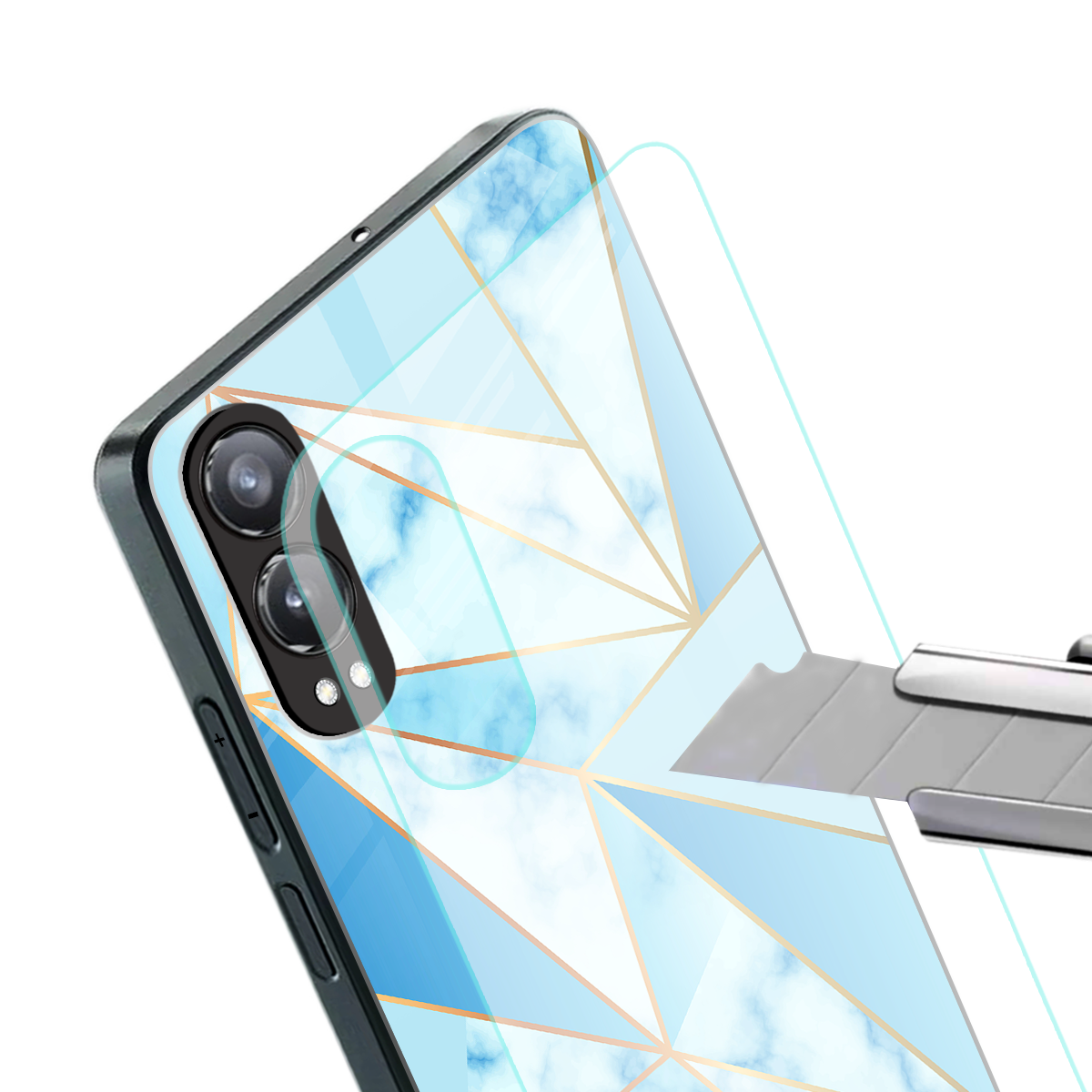 french marble back phone cover | glass case for oneplus nord ce 4 lite