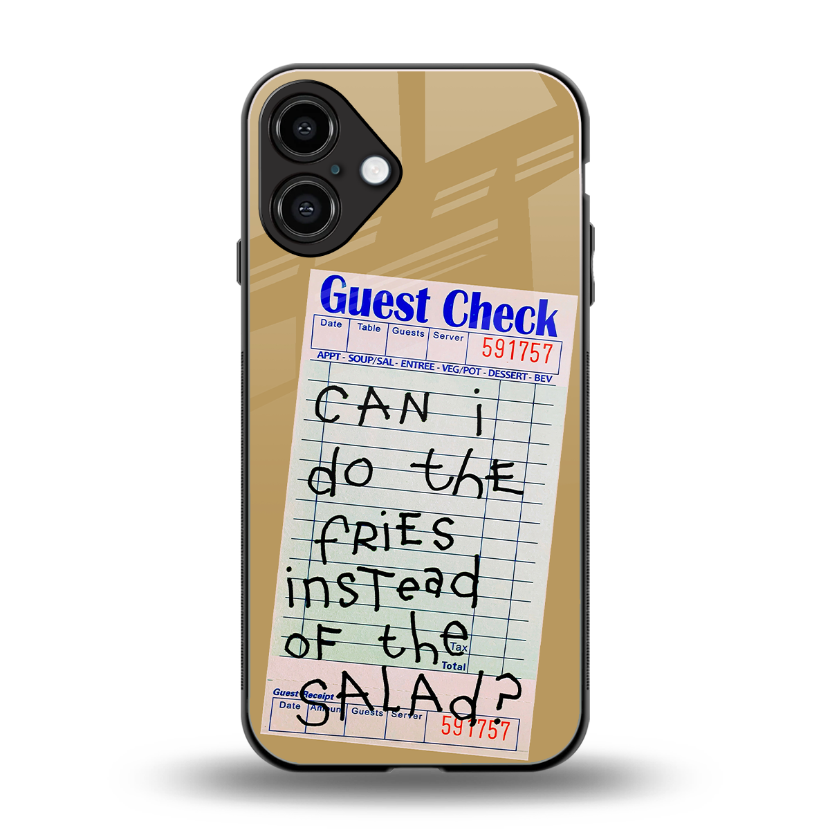 fries over salad back phone cover | glass case for iphone 16 plus
