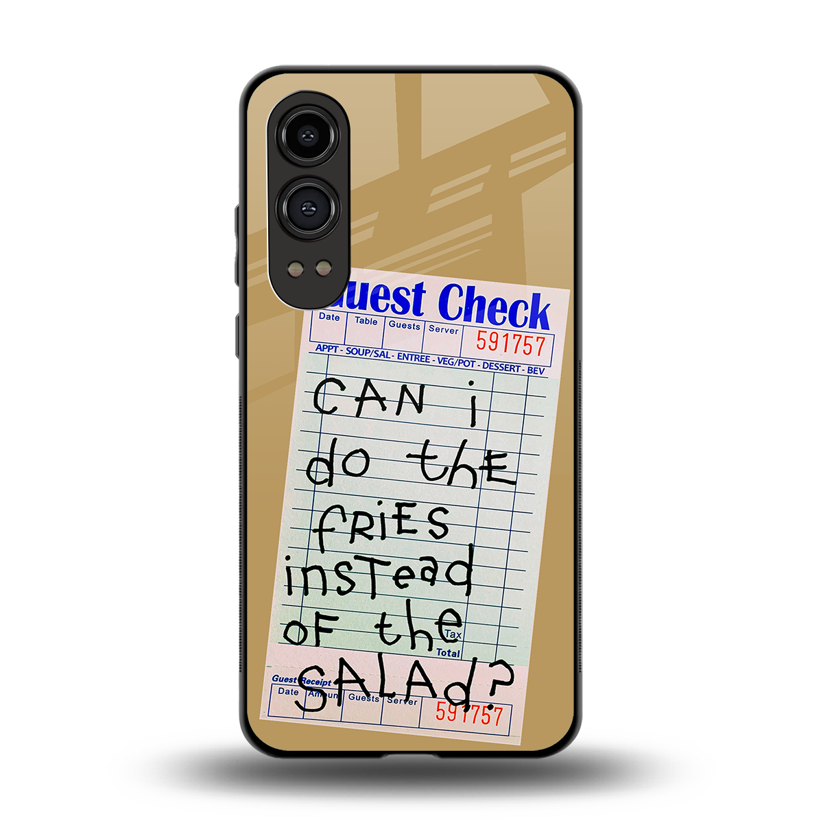 fries over salad back phone cover | glass case for oneplus nord ce 4 lite