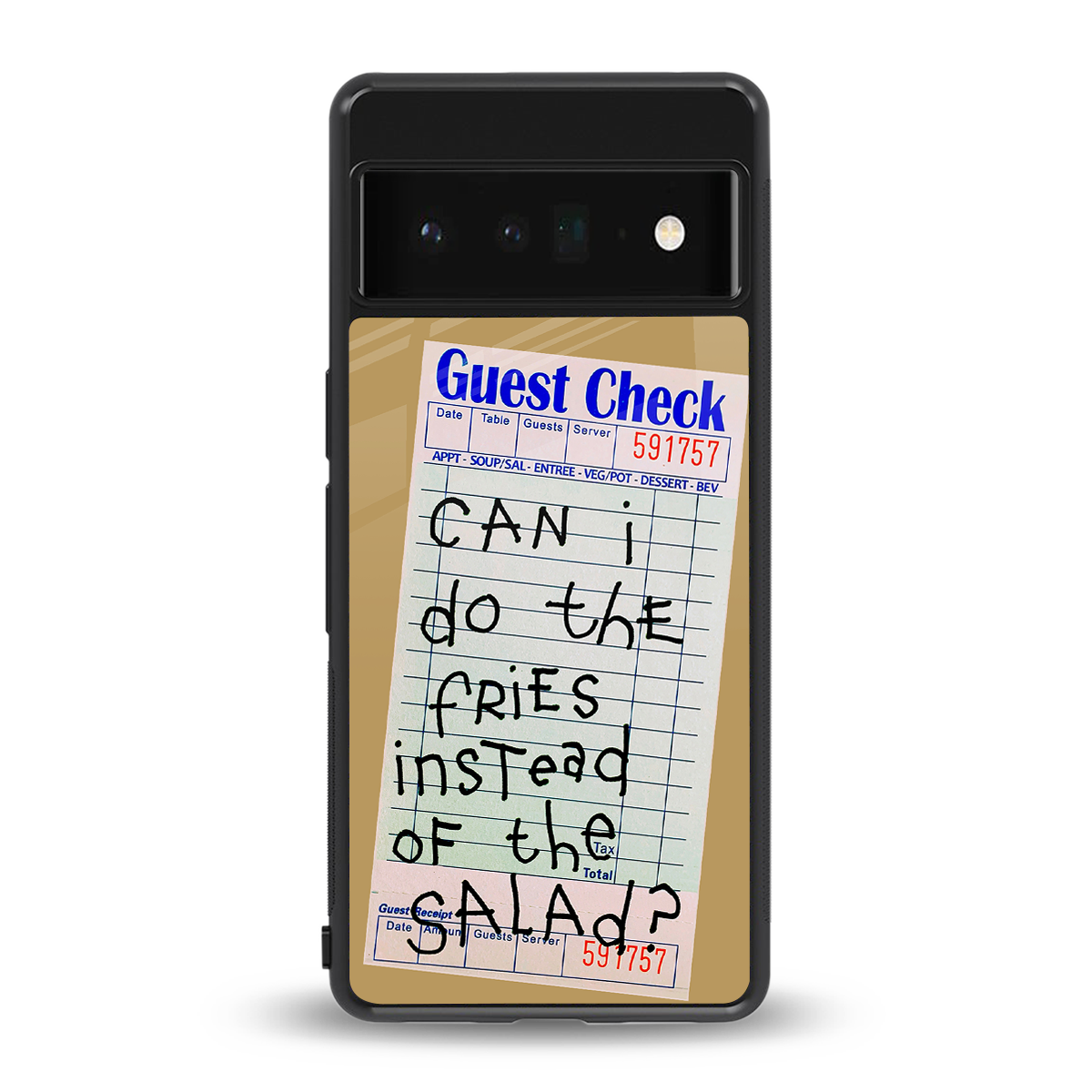 fries over salad back phone cover | glass case for google pixel 6 pro