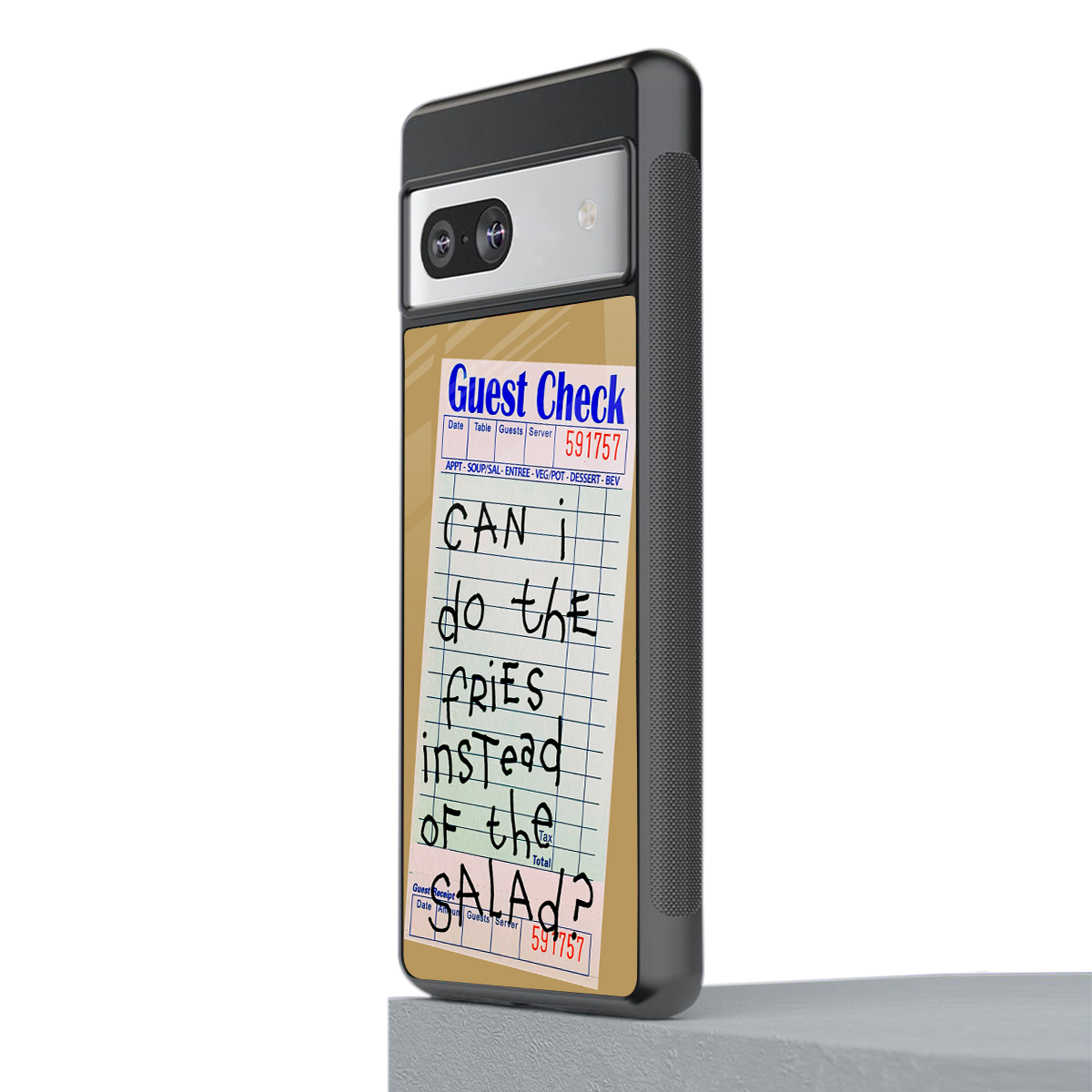 fries over salad back phone cover | glass case for Google Pixel 7A