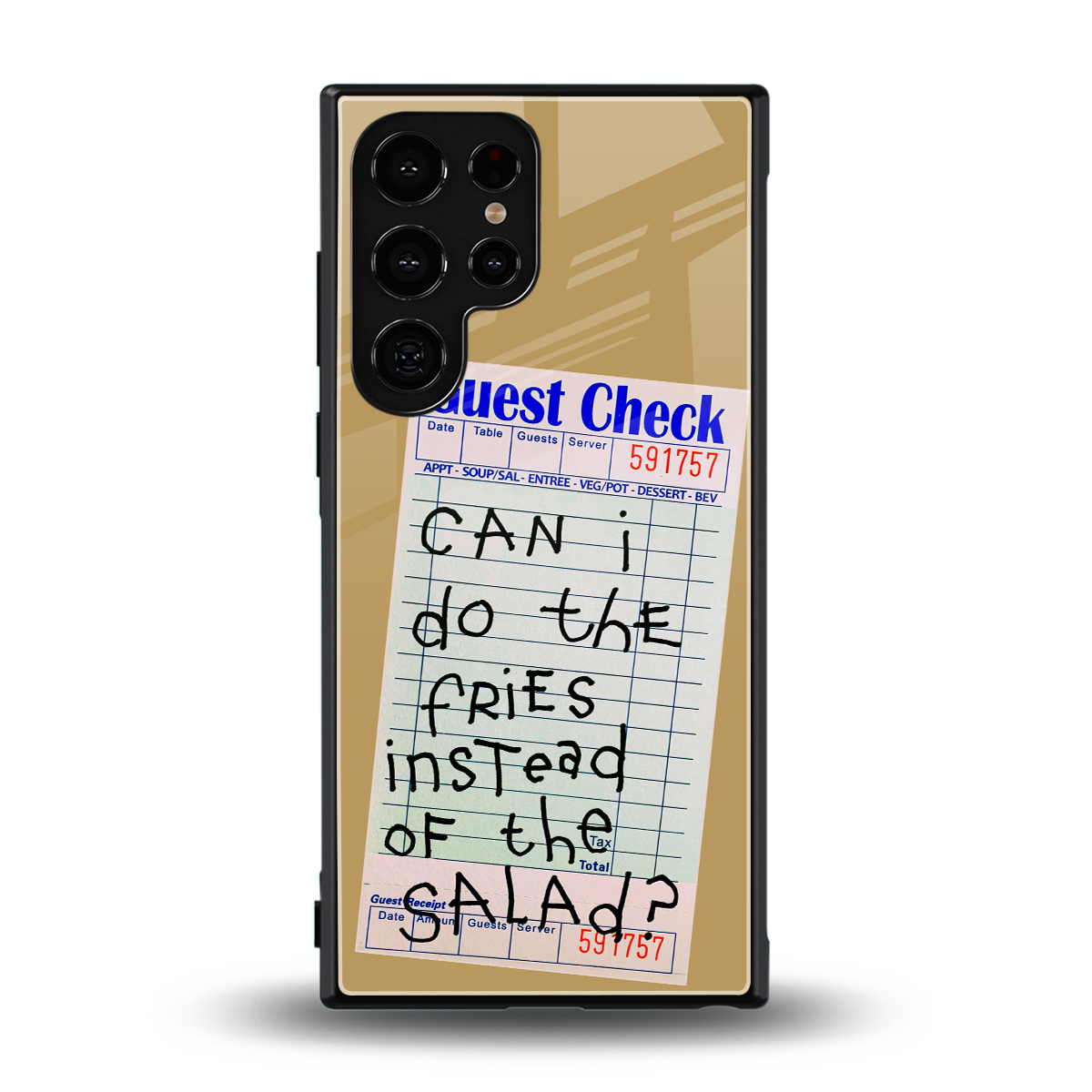 fries over salad back phone cover | glass case for samsung galaxy s24 ultra