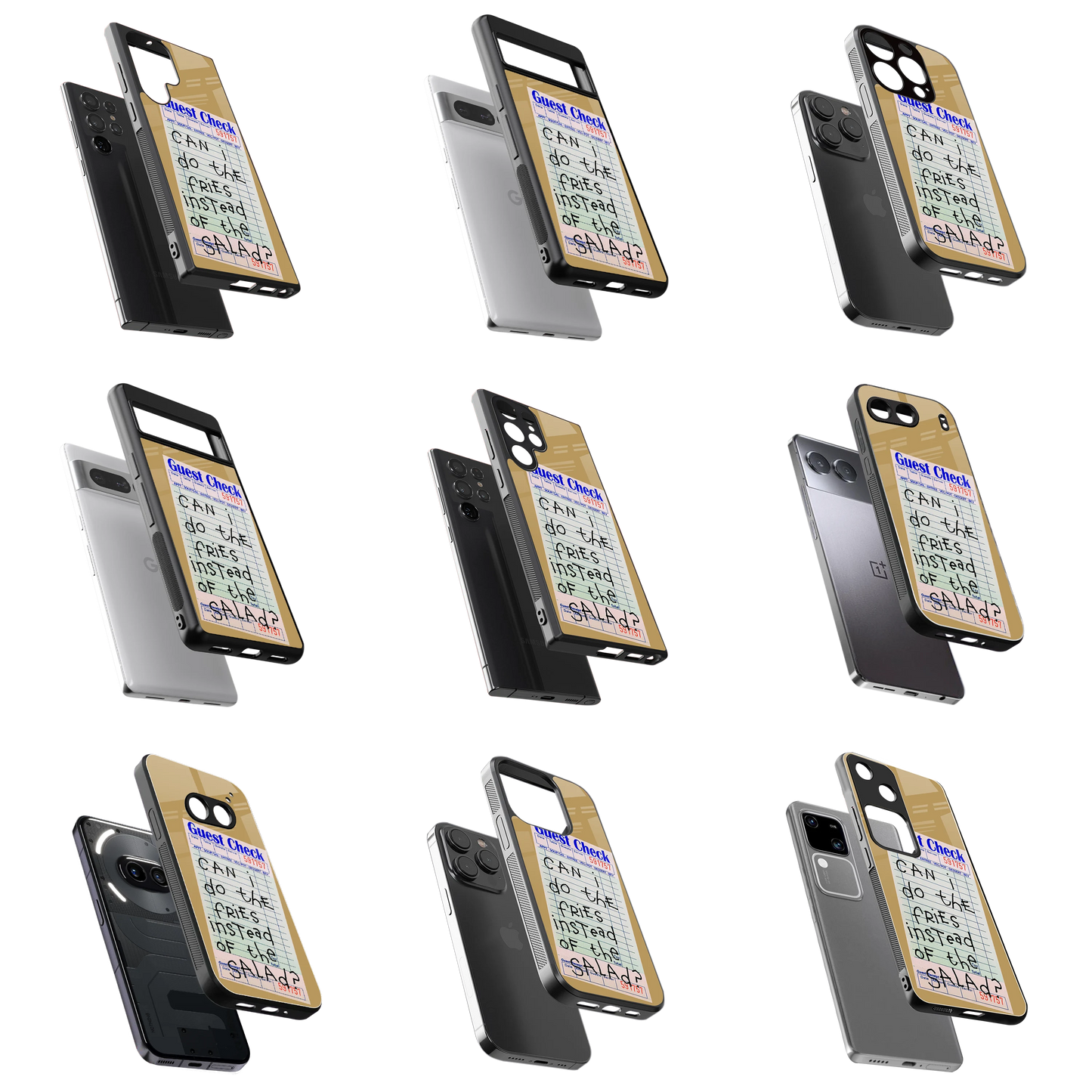 Durable Glass Back Mobile Case for iPhone, Samsung, OnePlus, Google Pixel, Redmi, Vivo, Oppo