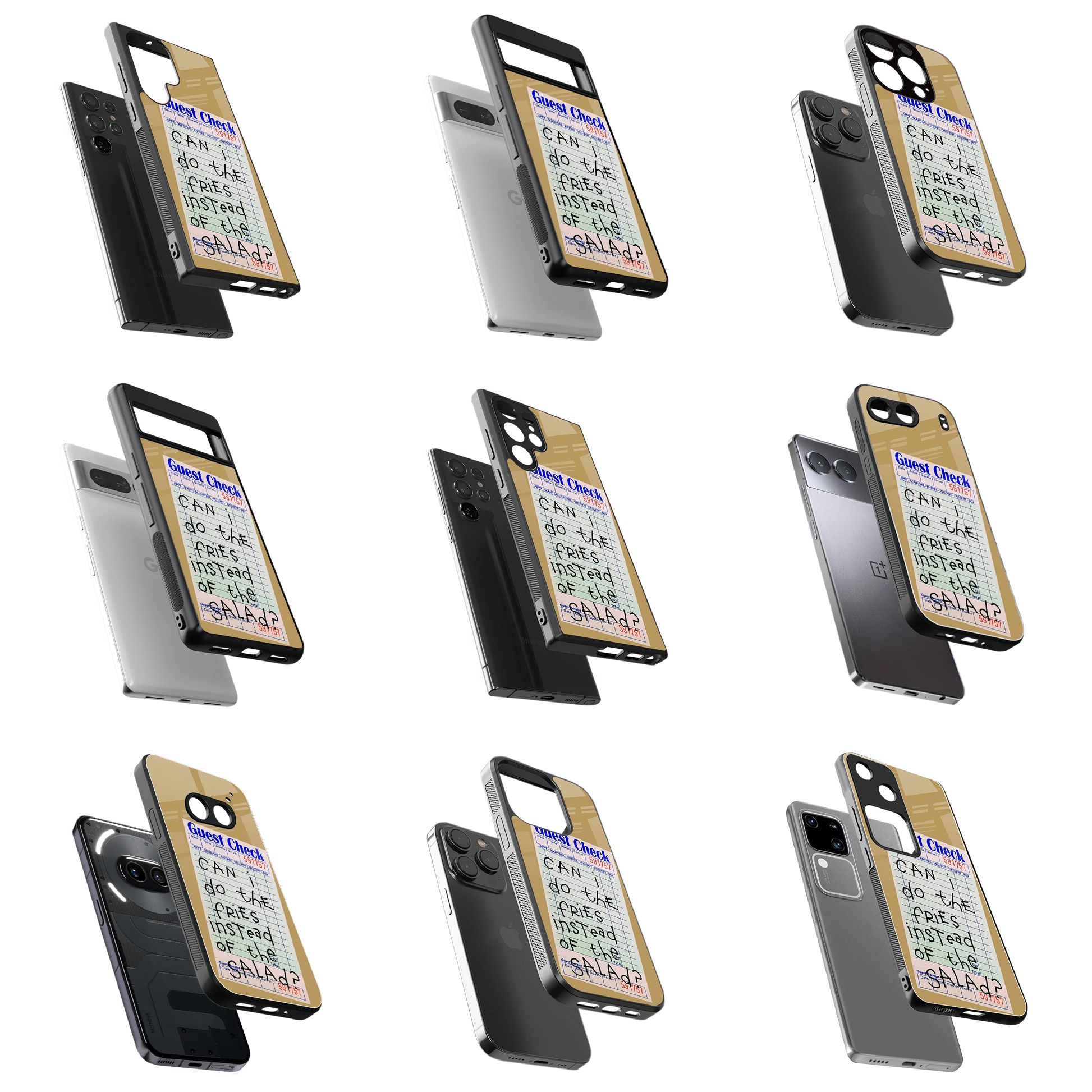 Durable Glass Back Mobile Case for iPhone, Samsung, OnePlus, Google Pixel, Redmi, Vivo, Oppo