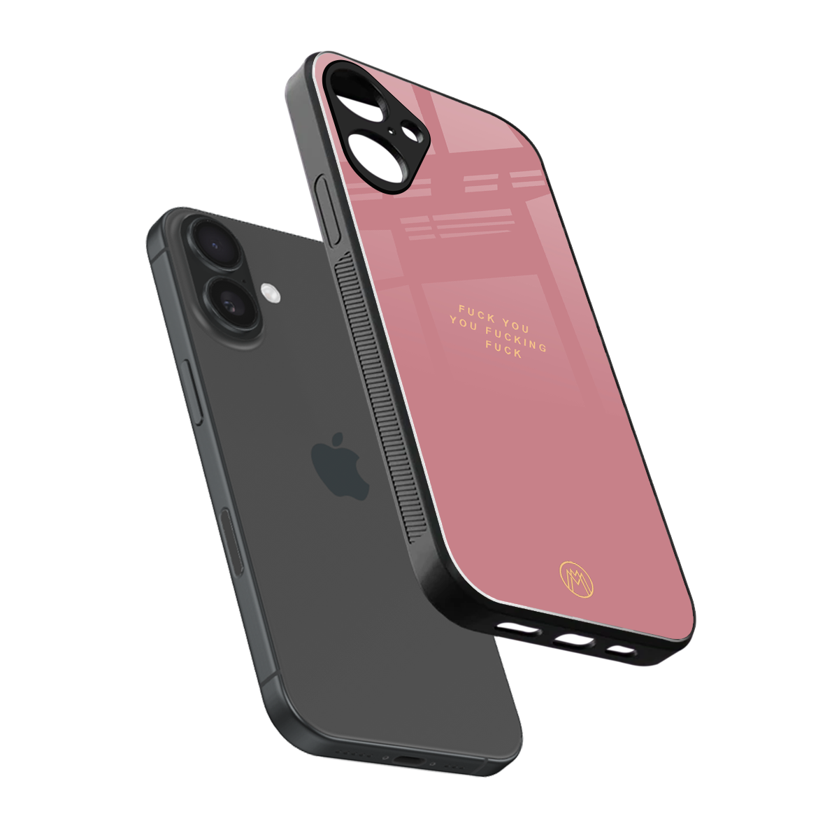 fuck you back phone cover | glass case for iphone 16 plus