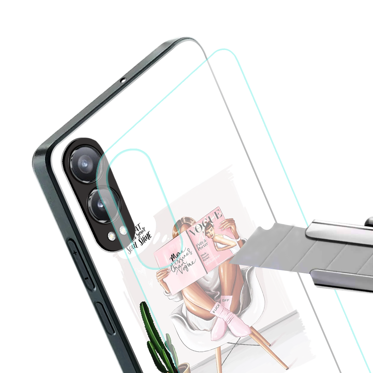 full glam vogue back phone cover | glass case for oneplus nord ce 4 lite