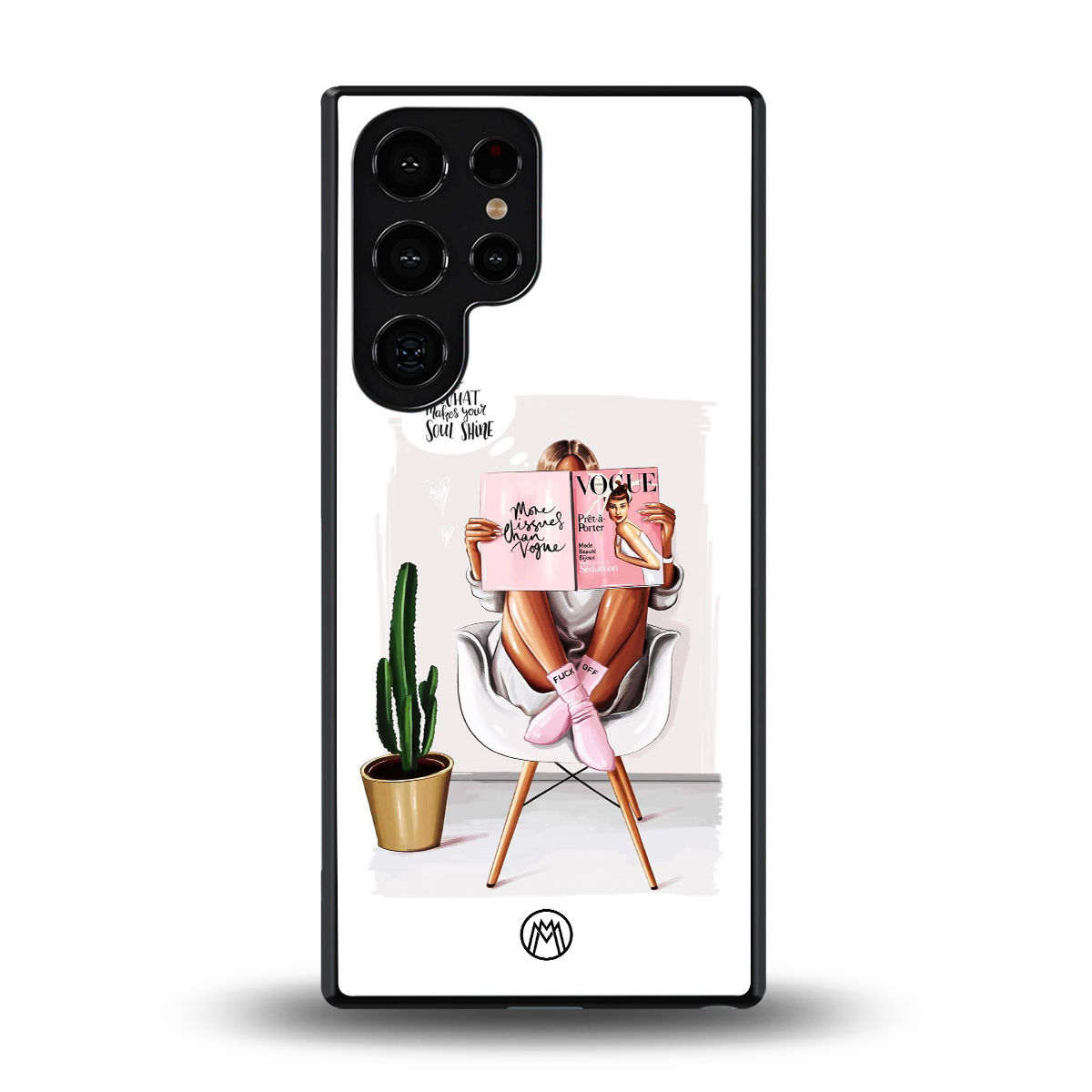 full glam vogue back phone cover | glass case for samsung galaxy s25 ultra