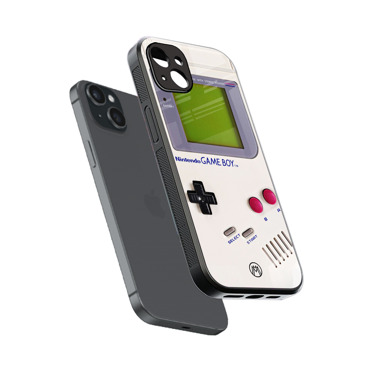 gameboy classic back phone cover | glass case for iphone 15 plus
