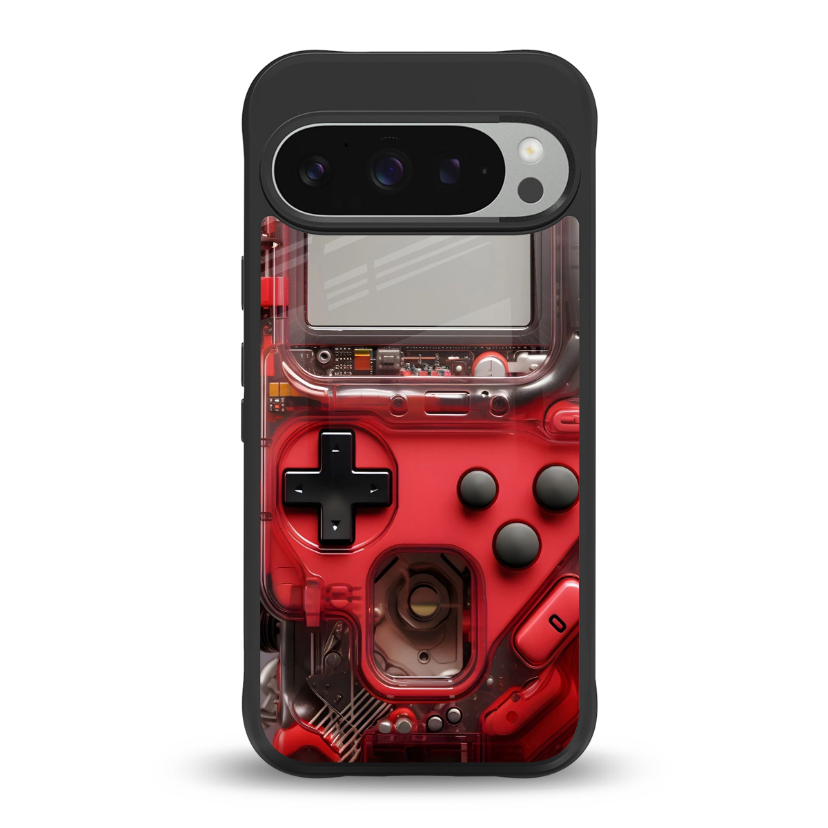 gameboy classic red back phone cover | glass case for google pixel 9 pro