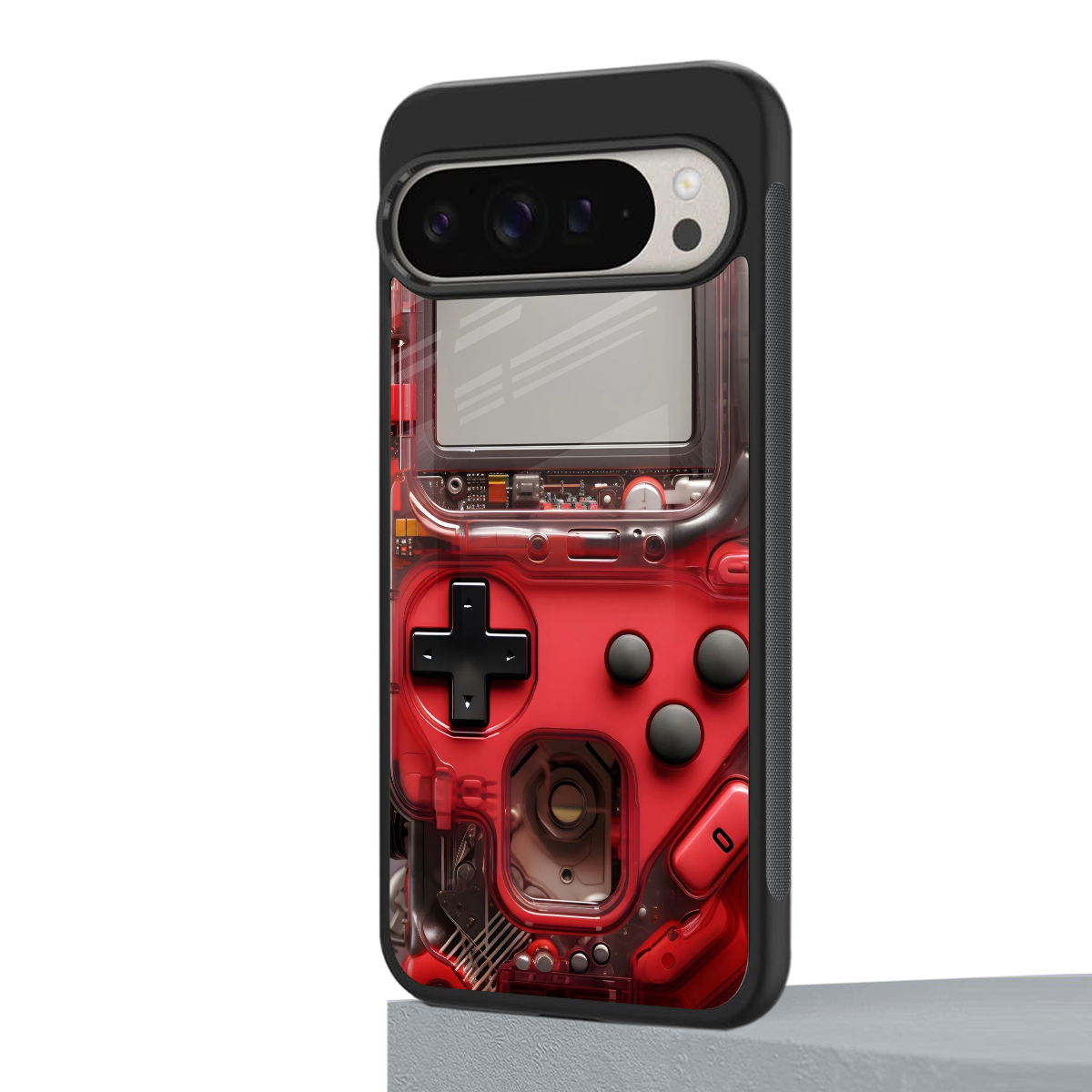 gameboy classic red back phone cover | glass case for google pixel 9 pro xl